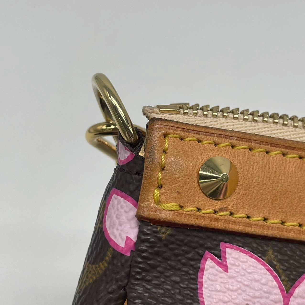 Louis Vuitton x Takashi Murakami Cherry Blossom on Monogram Pochette Accessoire 10