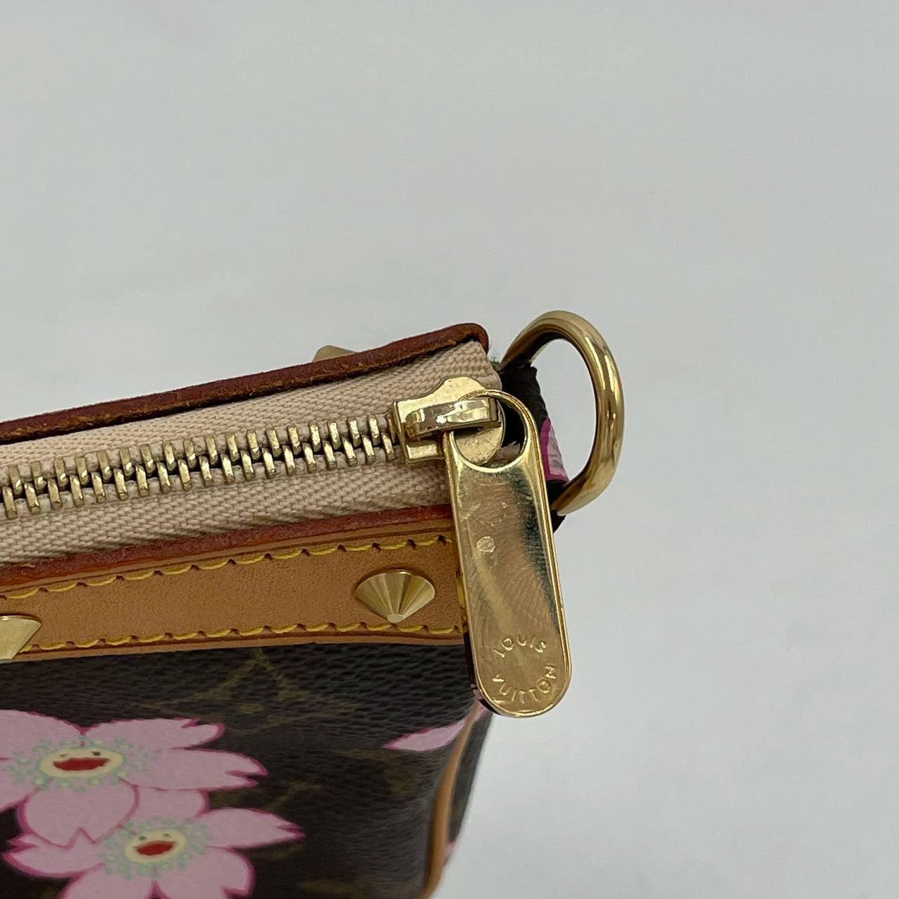 Louis Vuitton x Takashi Murakami Cherry Blossom on Monogram Pochette Accessoire 10
