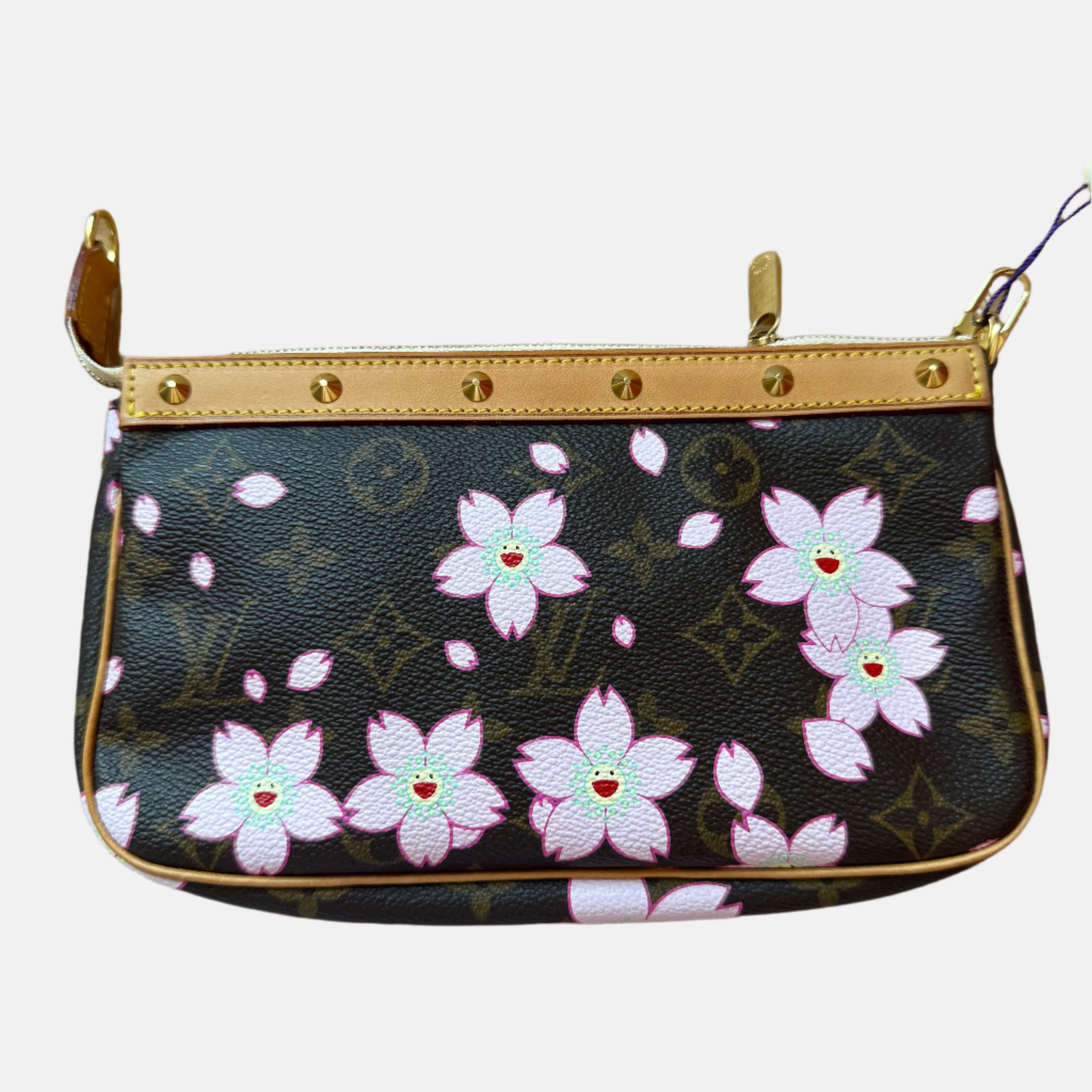 Louis Vuitton x Takashi Murakami Cherry Blossom on Brown Monogram Pochette Accessoire
 These are professional photos of the actual bag .
 The Pochette Accessoire Bag is one of the most iconic design by the French fashion house, Louis Vuitton in