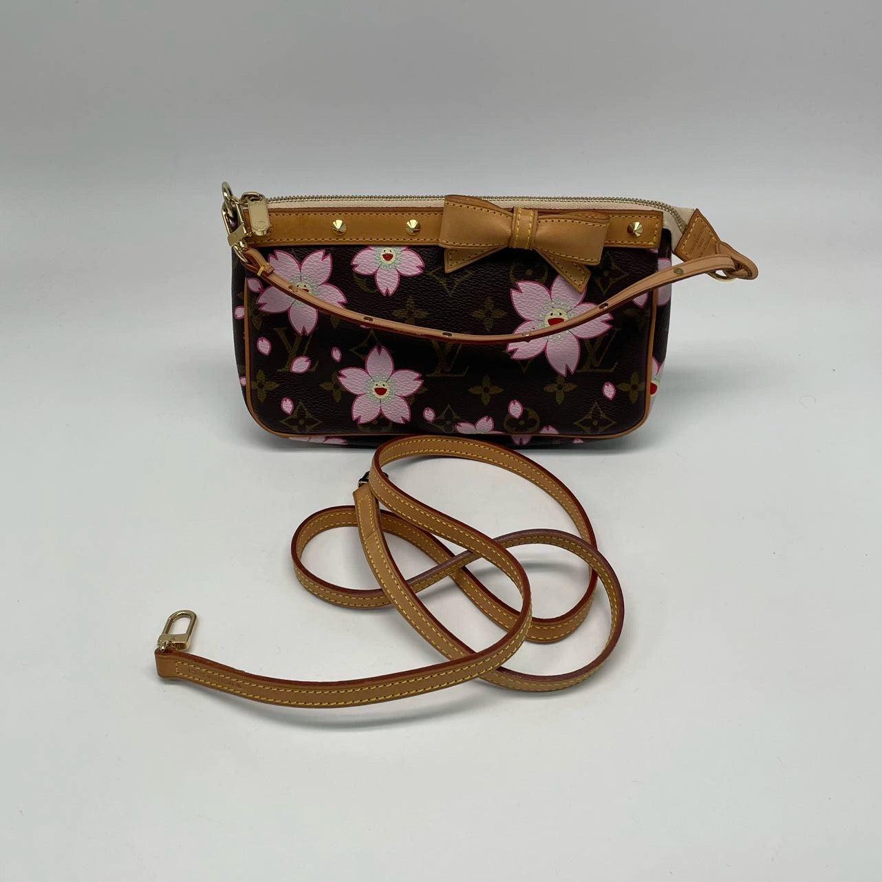 Louis Vuitton x Takashi Murakami Cherry Blossom on Monogram Pochette Accessoire 2