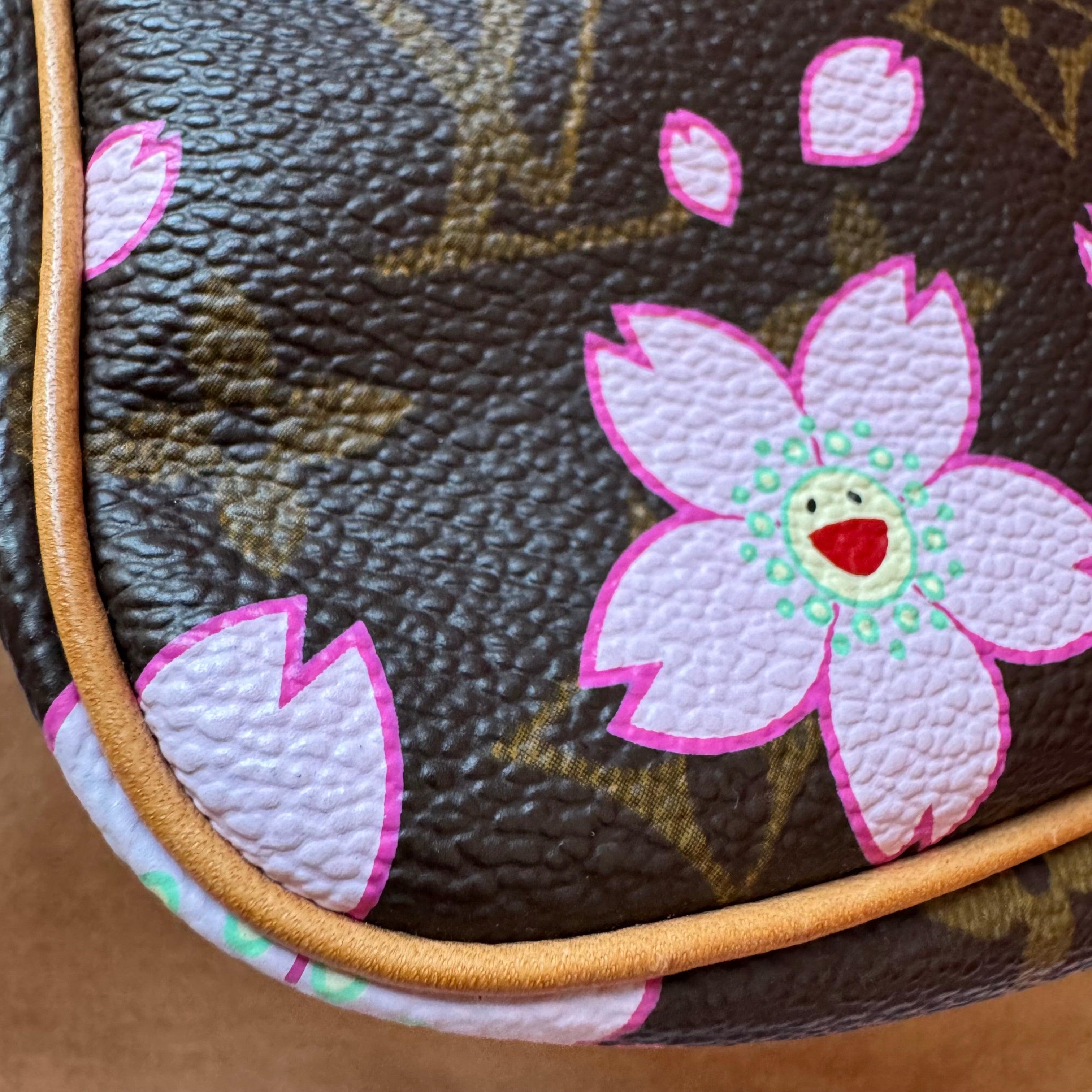 Louis Vuitton x Takashi Murakami Cherry Blossom on Monogram Pochette Accessoire 2