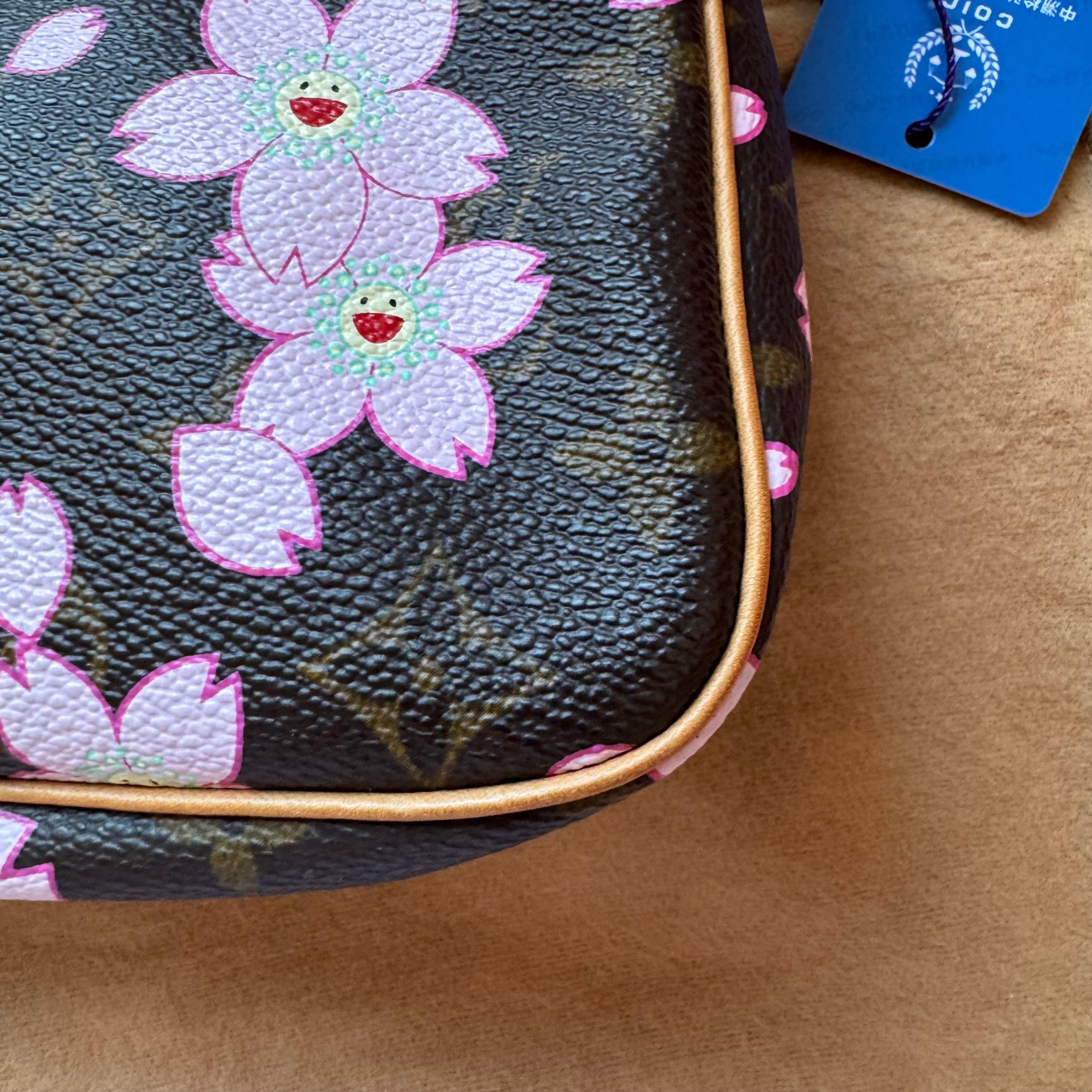 Louis Vuitton x Takashi Murakami Cherry Blossom on Monogram Pochette Accessoire 3