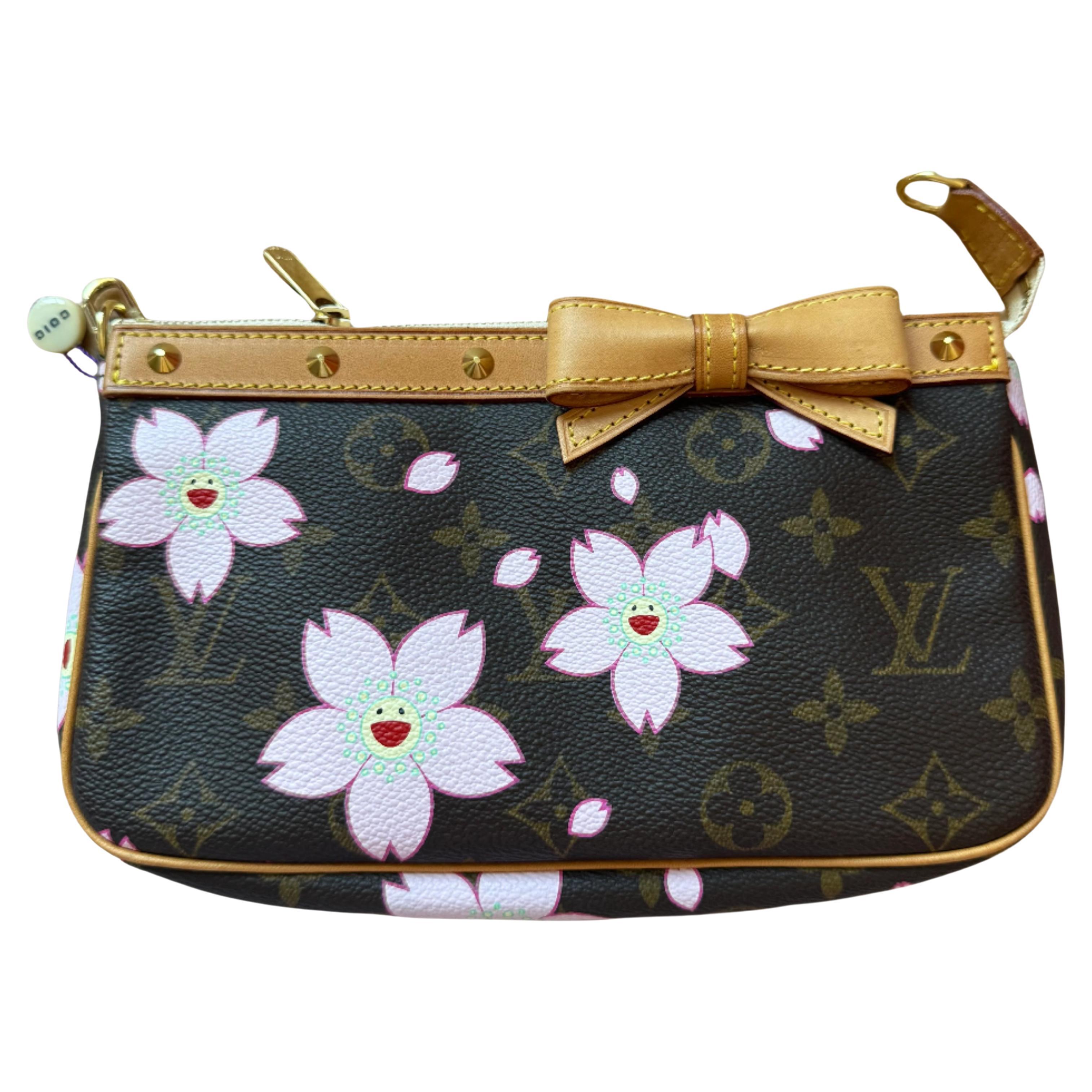 Louis Vuitton x Takashi Murakami Cherry Blossom on Monogram Pochette Accessoire