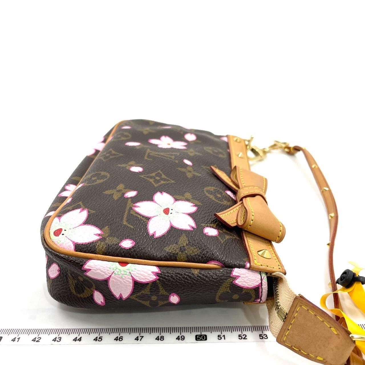 Black Louis Vuitton x Takashi Murakami Cherry Blossom Pochette Accessoire