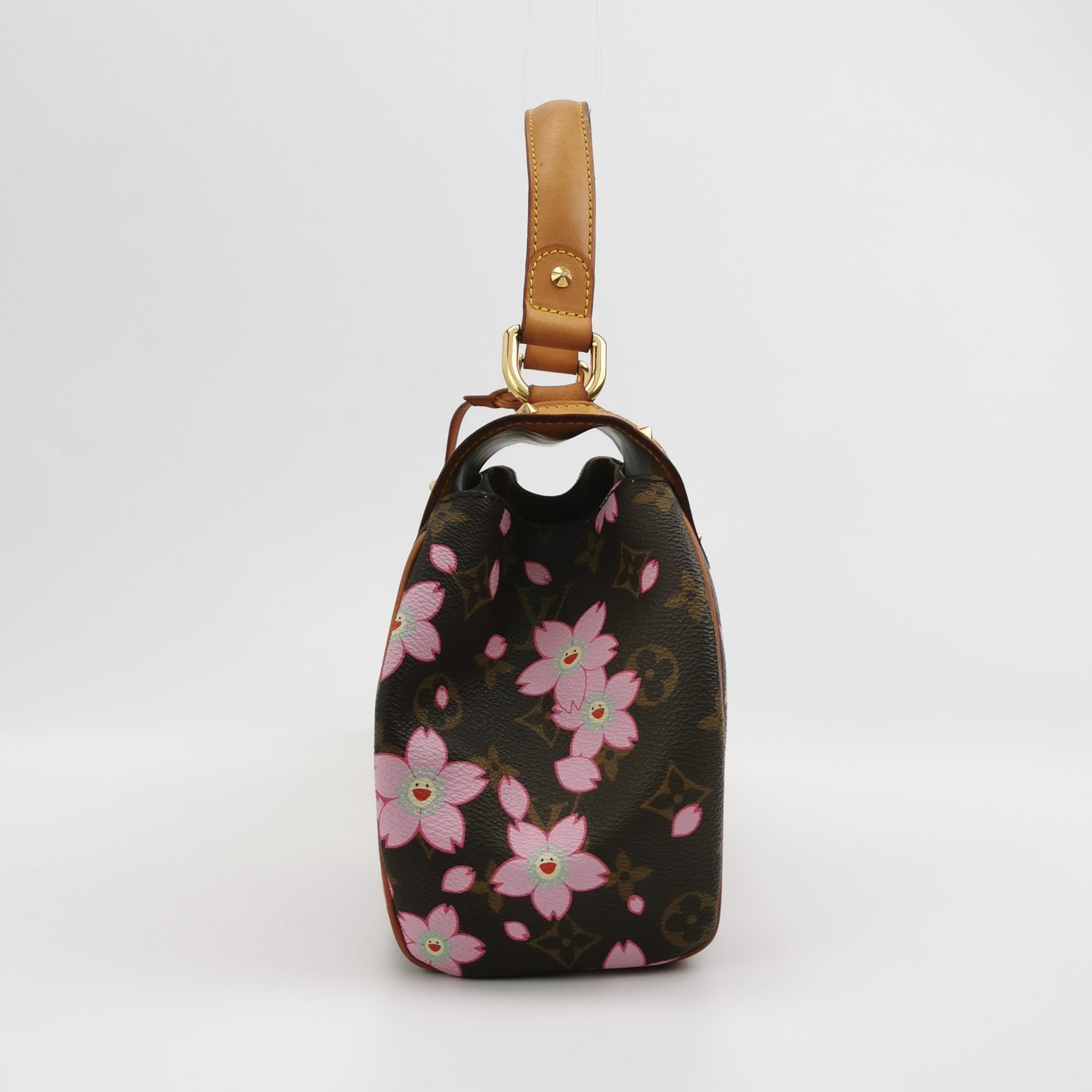 Black Louis Vuitton x Takashi Murakami Cherry Blossom Sac Retro Top Handle Baga