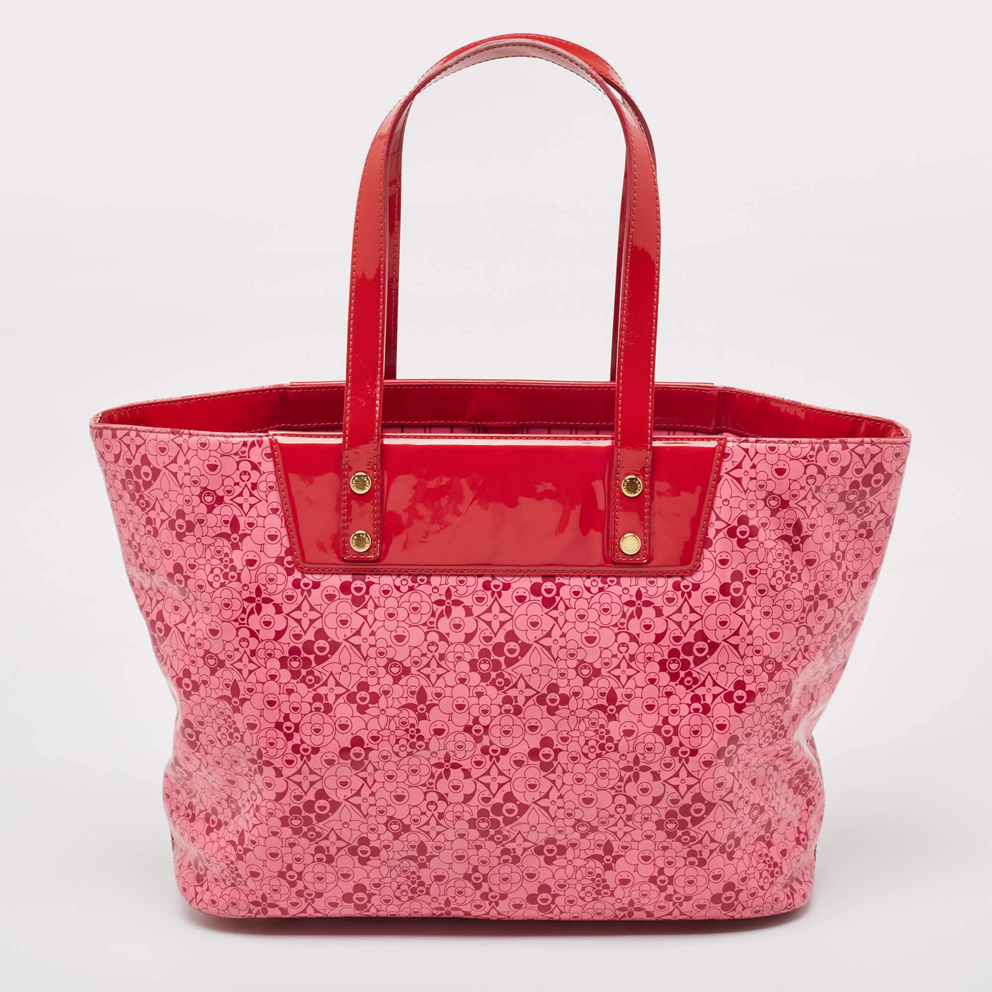 Louis Vuitton x Takashi Murakami Coated Fabric Cosmic Blossom Tote In Good Condition In Dubai, Al Qouz 2