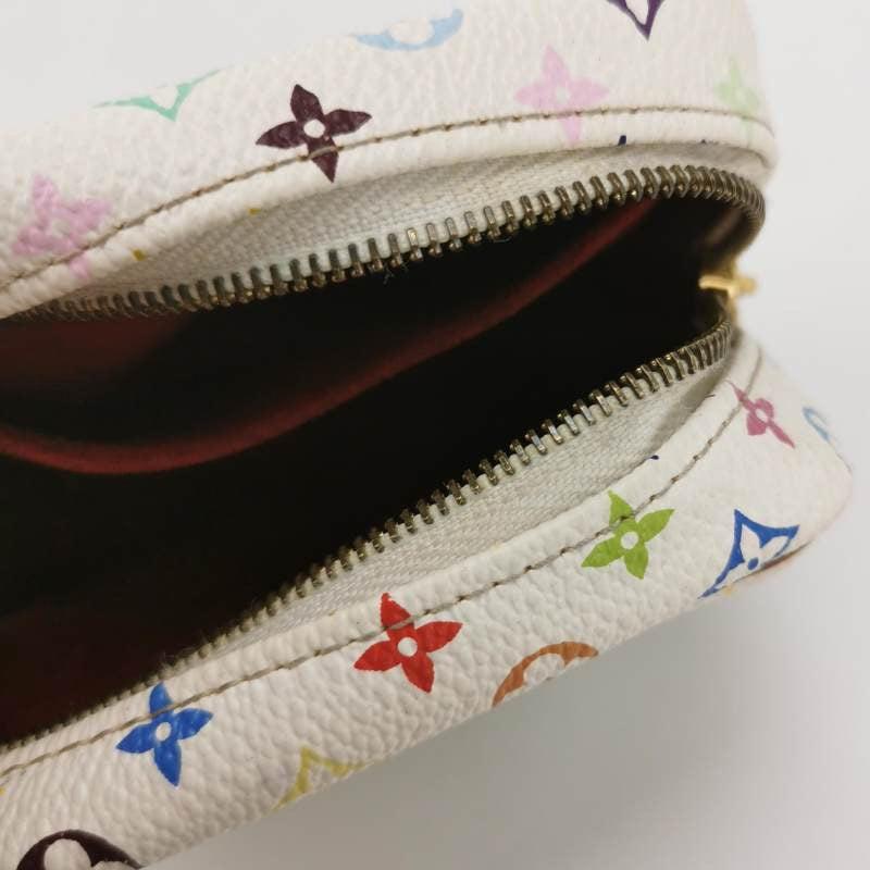 Gray Louis Vuitton x Takashi Murakami Coin Purse White Multicolor For Sale