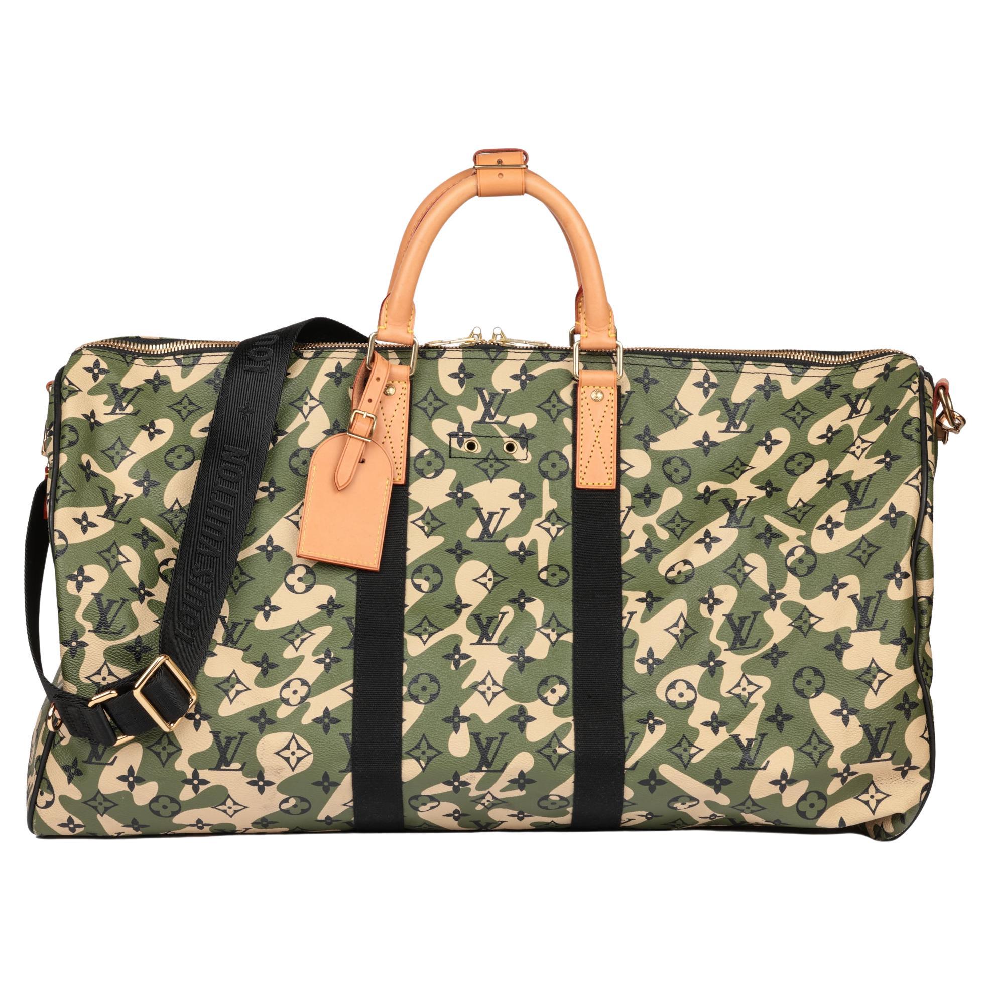 Louis Vuitton Limited Edition Keepall Bandoulière 55 in Monogramouflage  Coated Canvas, Takashi Murakami, 2008