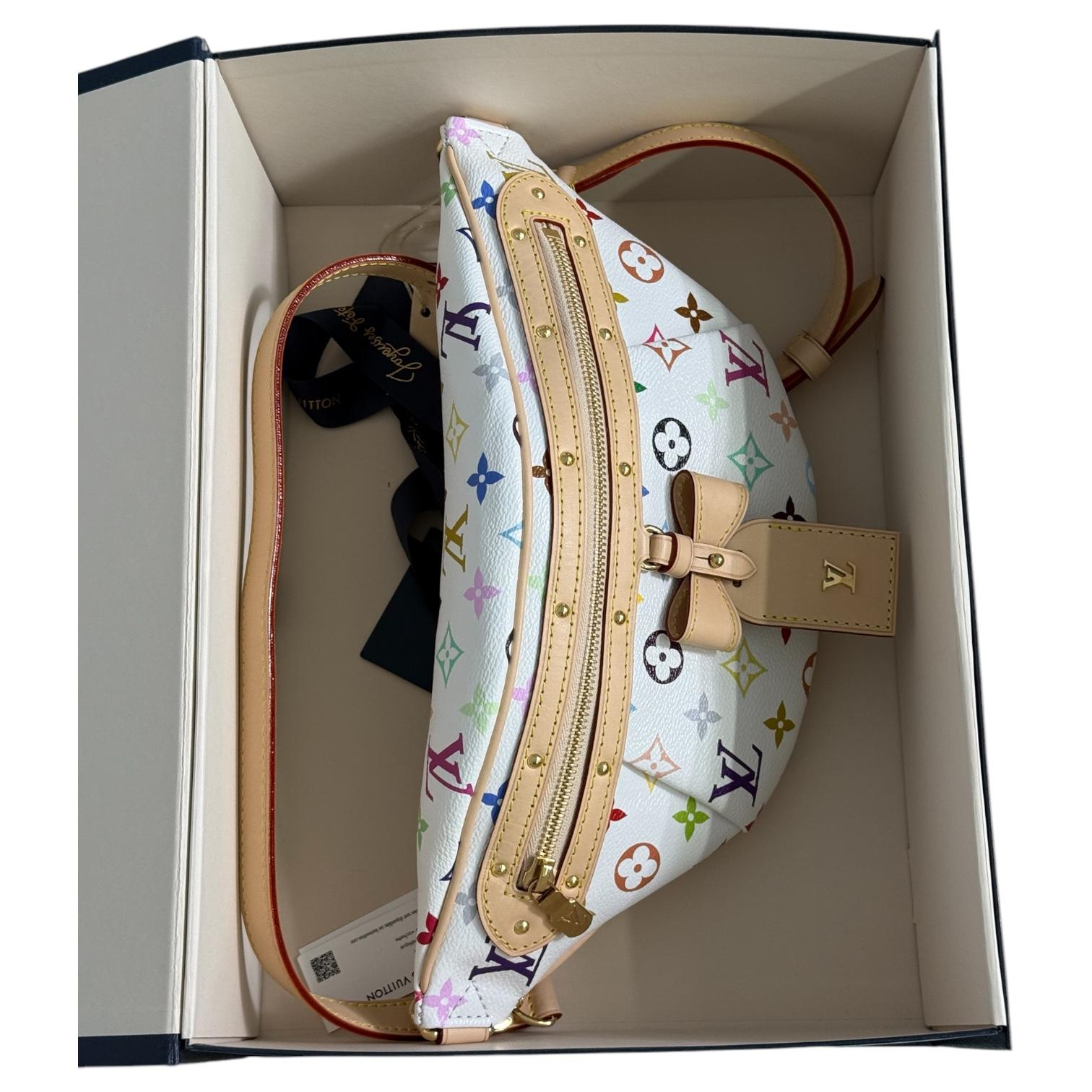 Louis Vuitton X Takashi Murakami Hight Risewhite M13660 Bumb Bag In New Condition For Sale In Montreal, Quebec