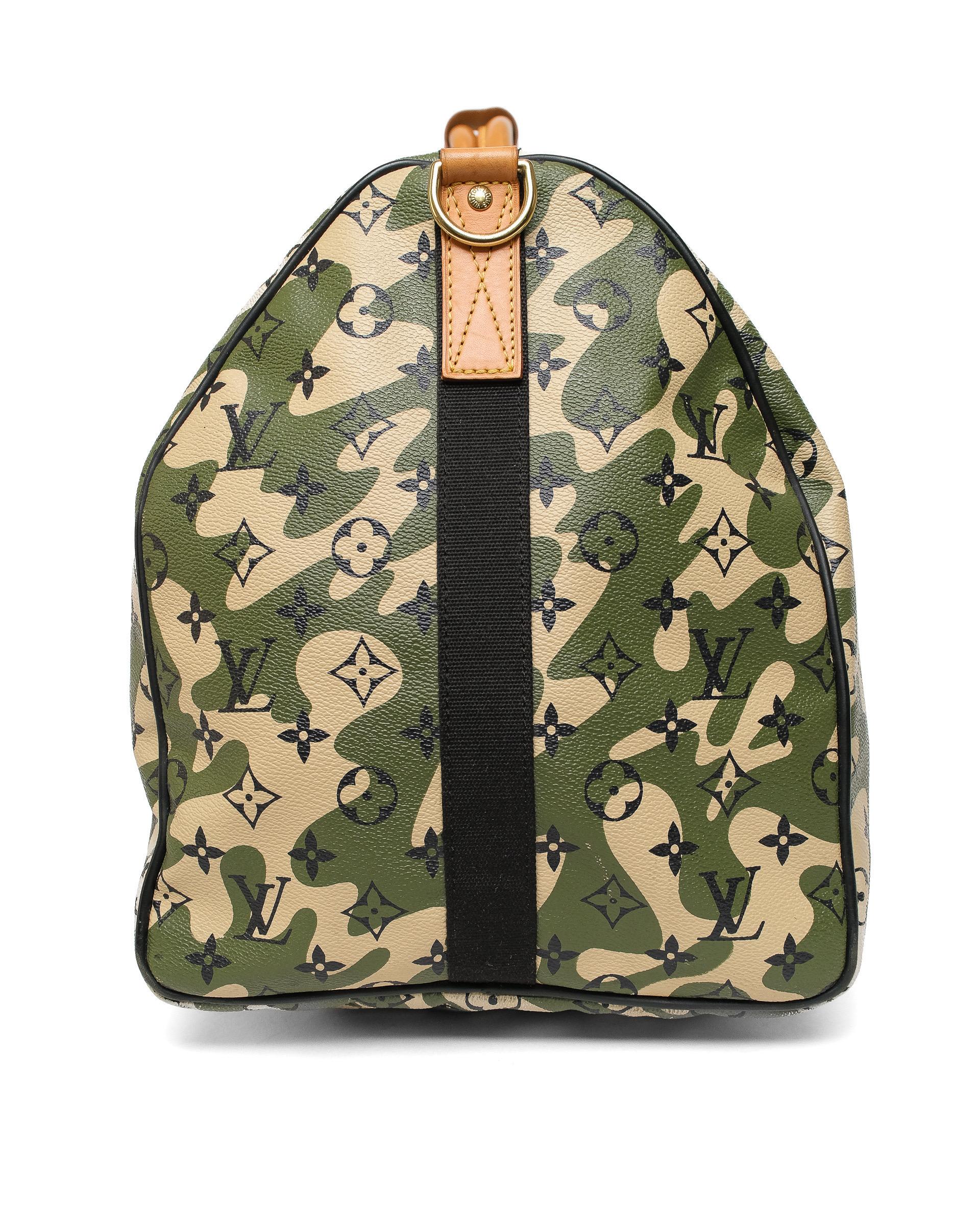 Louis Vuitton x Takashi Murakami Keepall 55 Bandoulière Camouflage L.E. For Sale 9