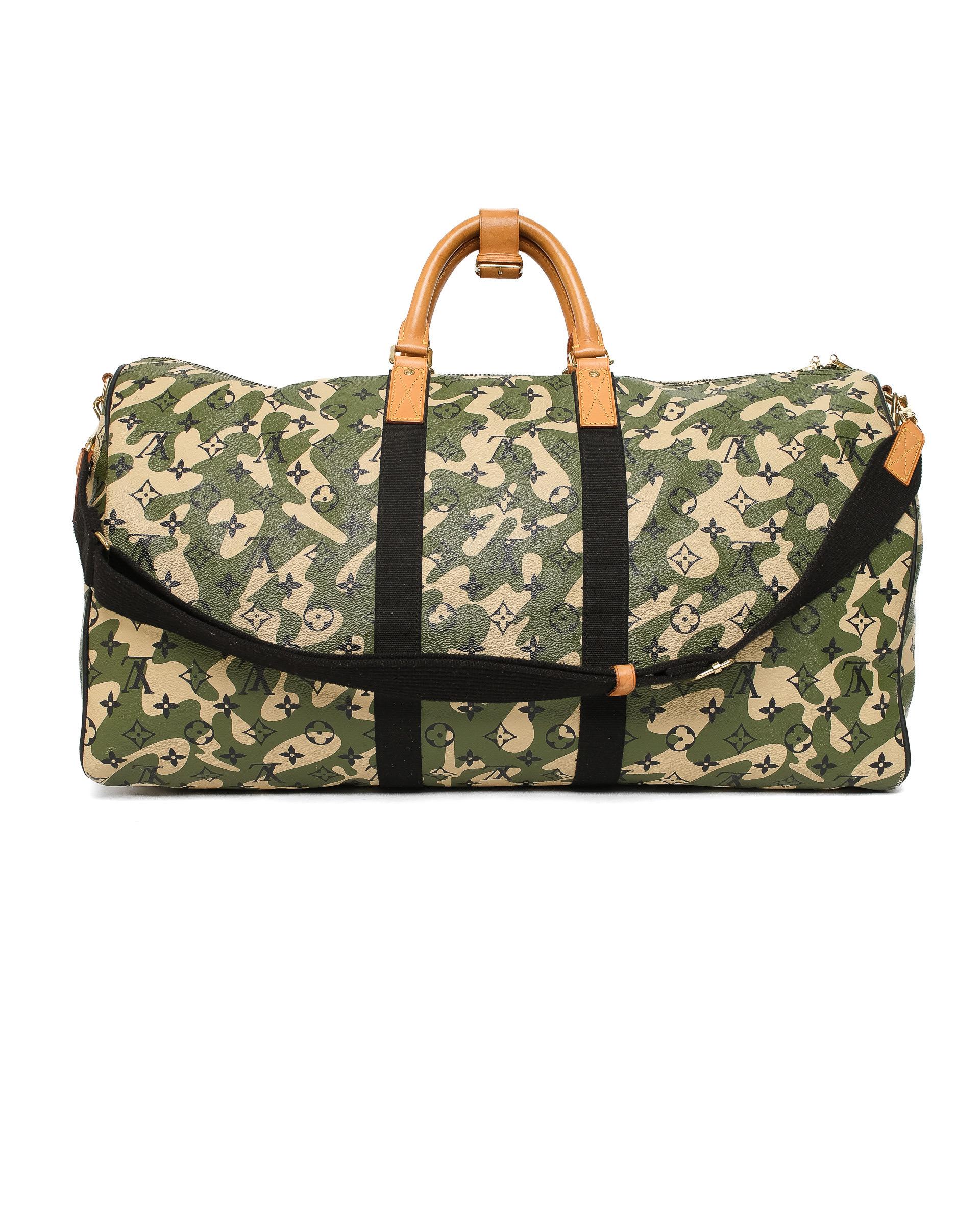 Louis Vuitton x Takashi Murakami Keepall 55 Bandoulière Camouflage L.E. For Sale 10