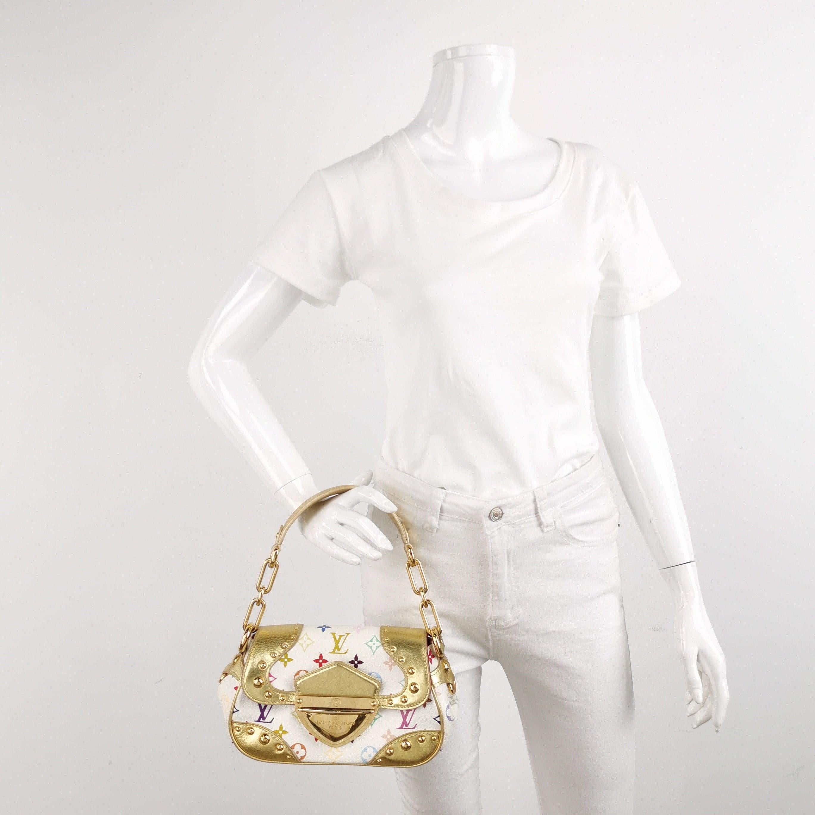Louis Vuitton x Takashi Murakami Marilyn Small White Multicolor Gold Leather
These are professional photos of the actual bag.
Design by the French fashion house, Louis Vuitton in collaboration with Takashi Murakami.
Condition: Good
This authentic