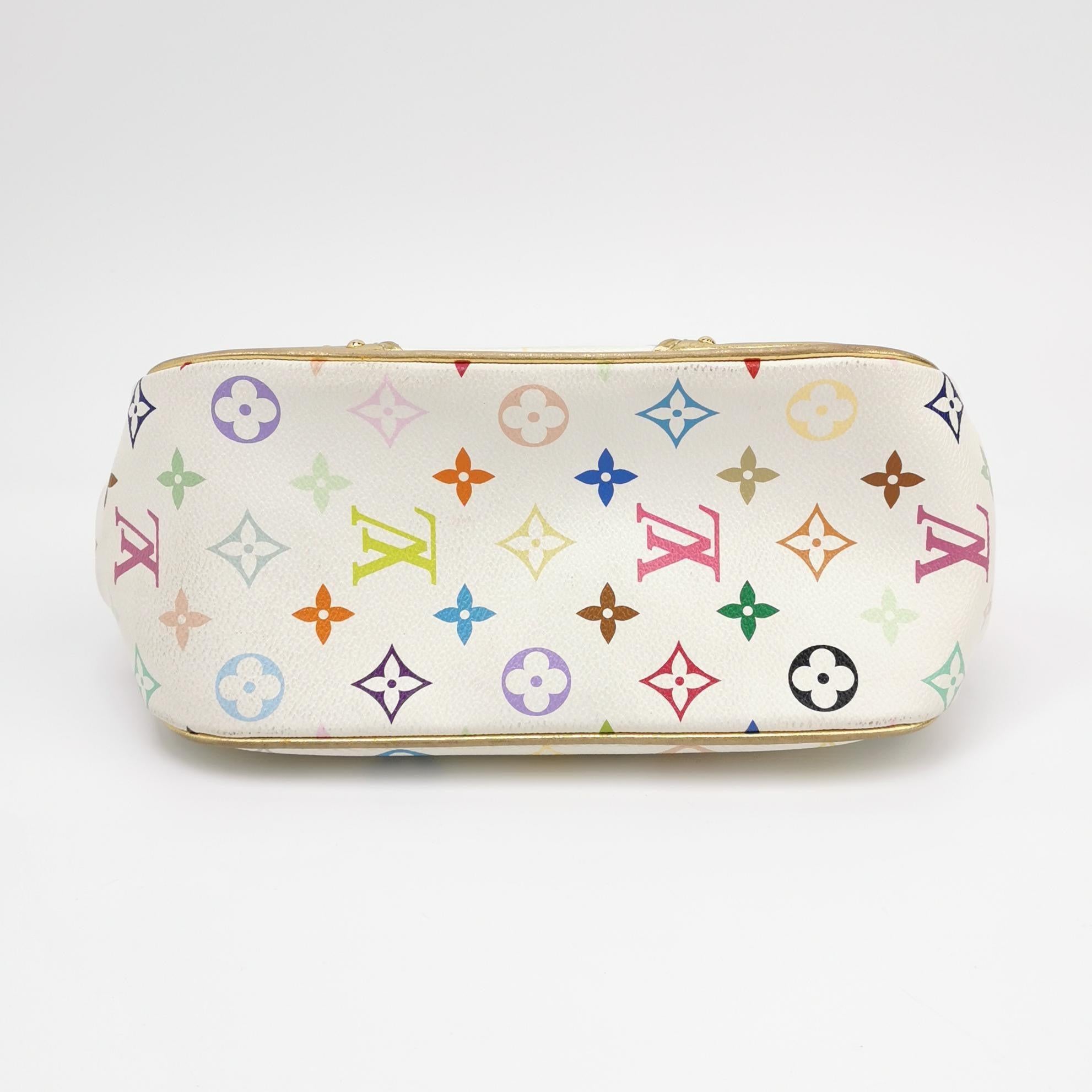 Louis Vuitton x Takashi Murakami Marilyn Small White Multicolor Gold Leather In Good Condition In AUBERVILLIERS, FR