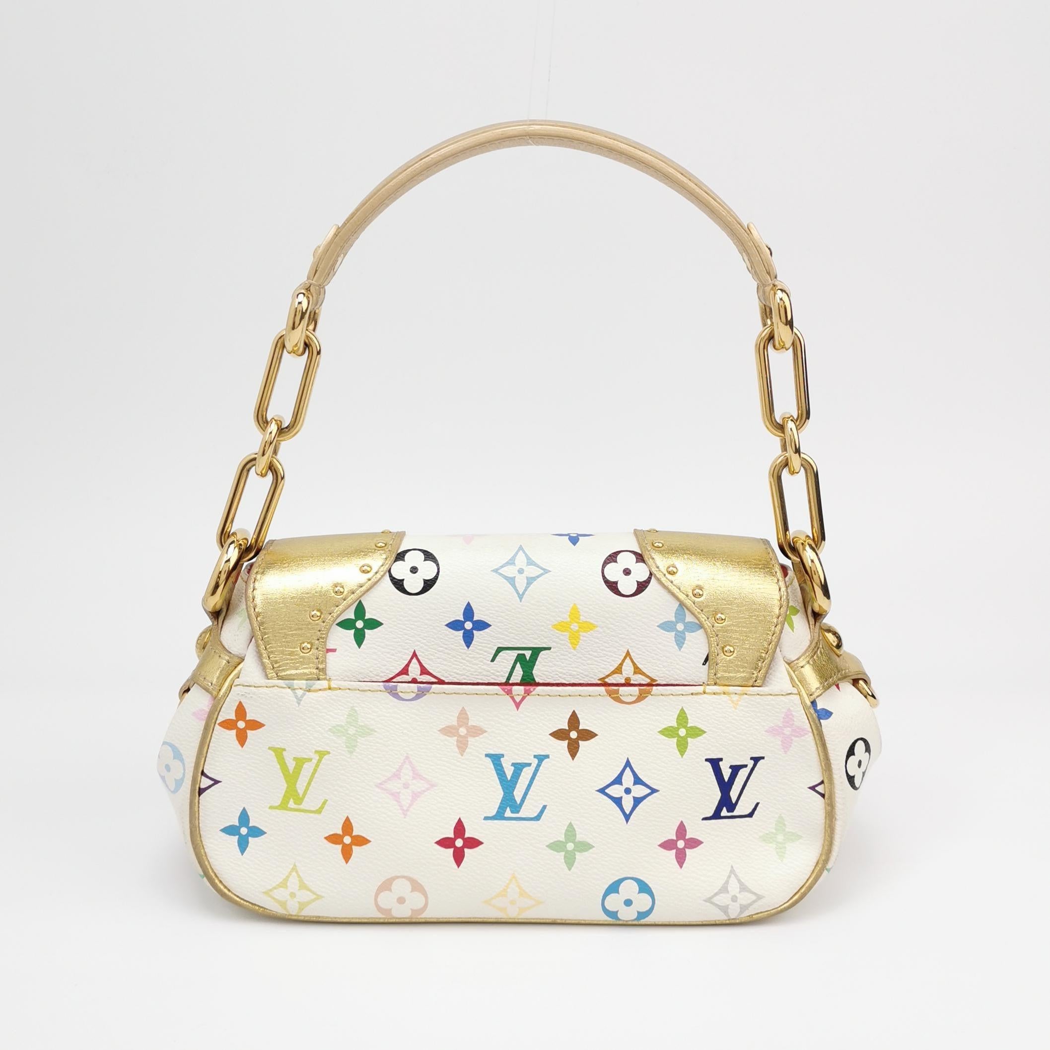 Women's Louis Vuitton x Takashi Murakami Marilyn Small White Multicolor Gold Leather