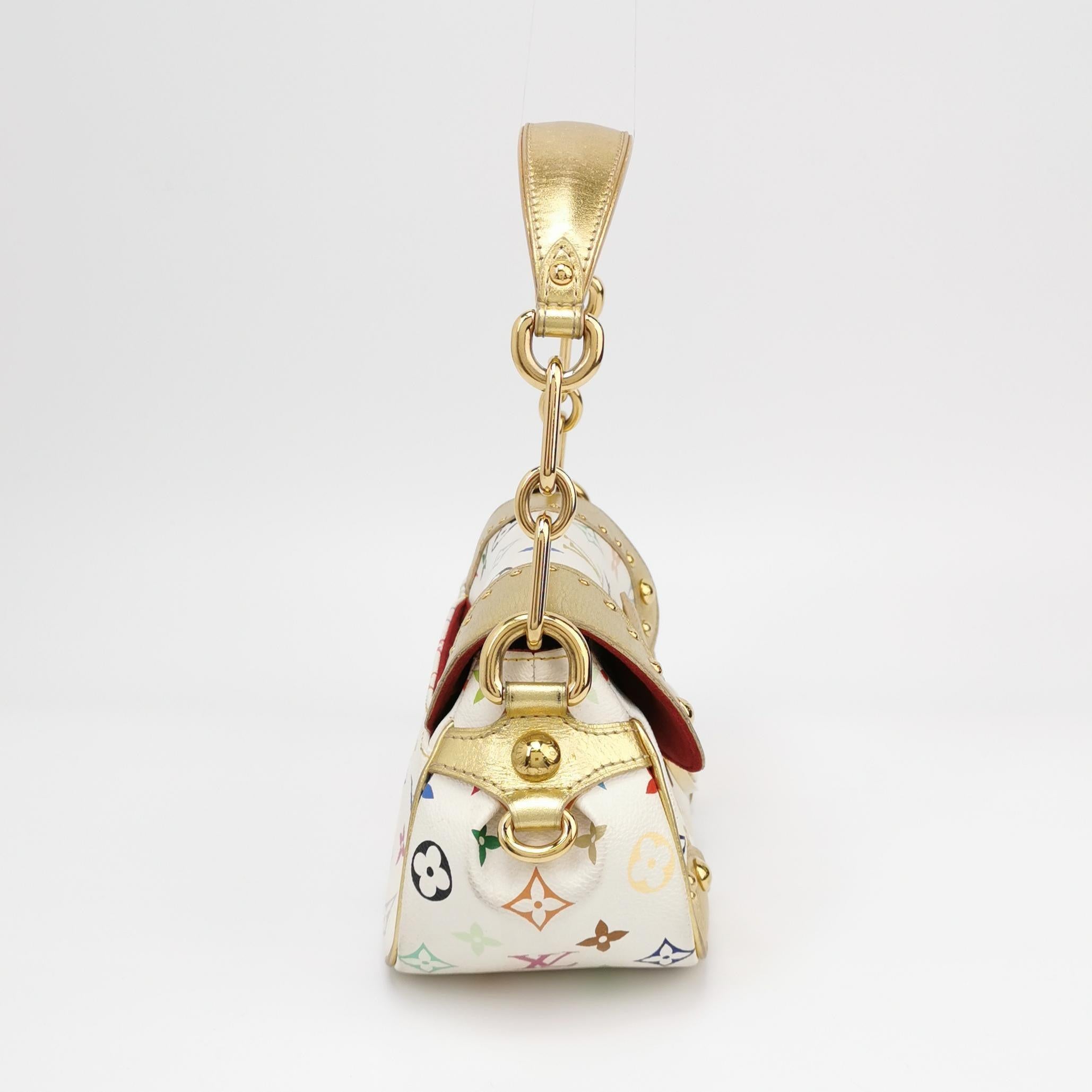Louis Vuitton x Takashi Murakami Marilyn Small White Multicolor Gold Leather 1