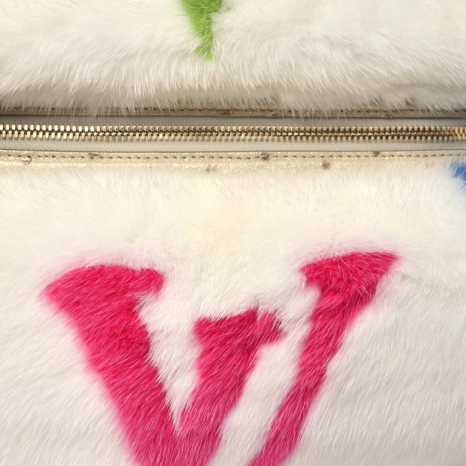 Women's or Men's Louis Vuitton x Takashi Murakami Mink Ostrich Monogram Multicolor Bum Bag