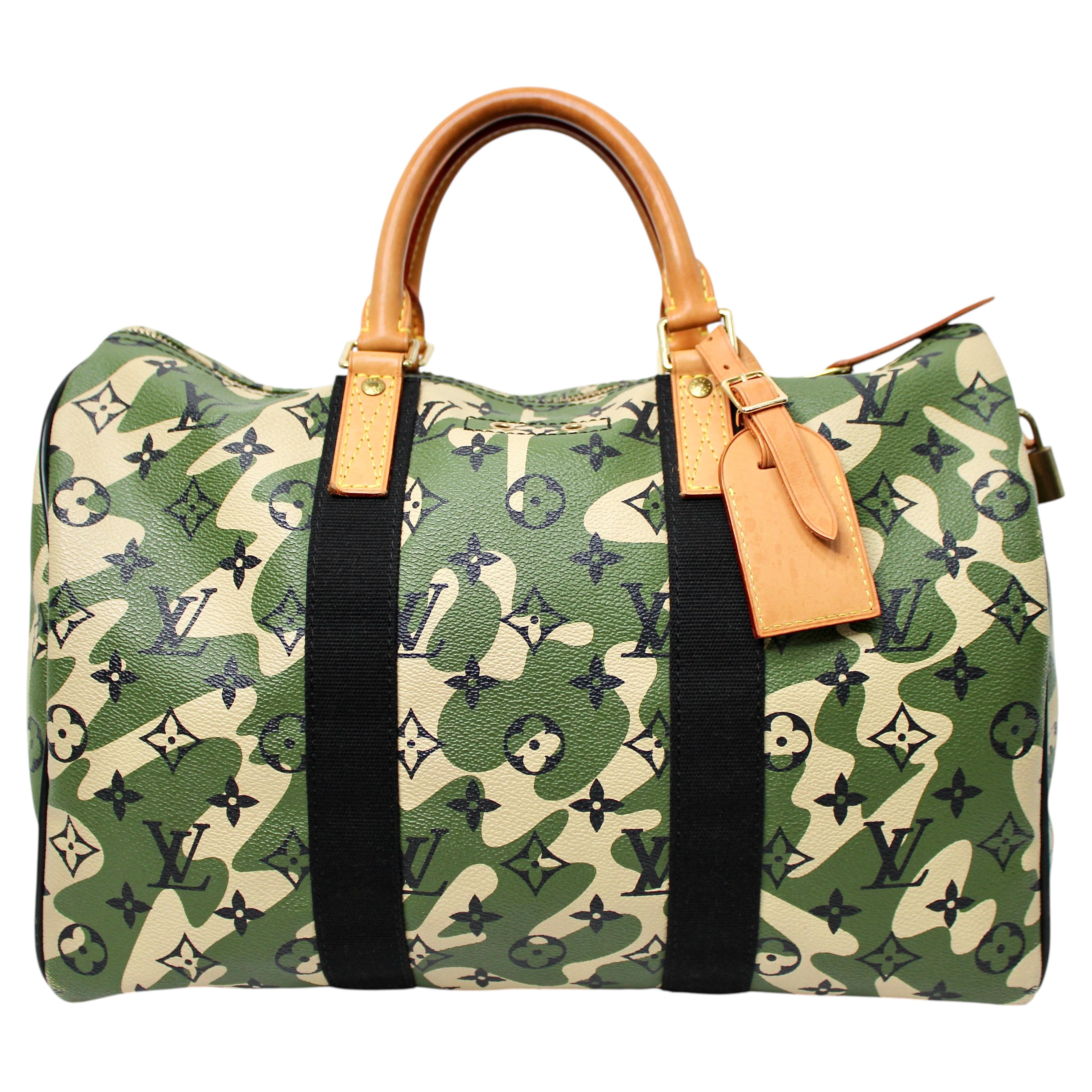 Louis Vuitton x Takashi Murakami Monogramouflage Speedy 35 Tote Bag circa 2008