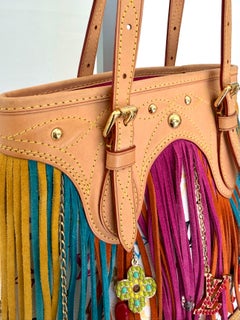 Louis Vuitton x Takashi Murakami Multicolor Monogram Fringe Bucket Bag with Bead