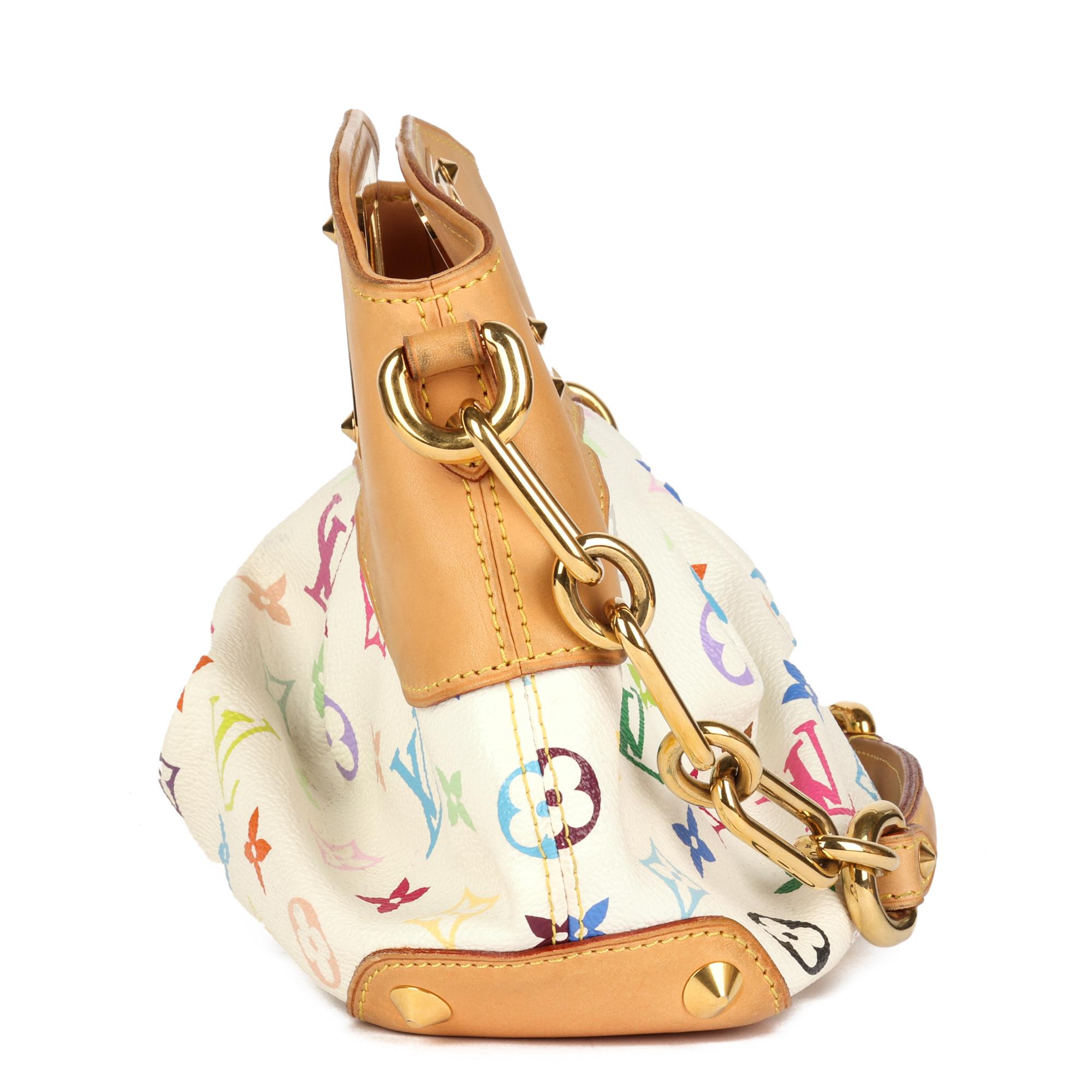 Arancia Louis Vuitton x Takashi Murakami Monogram Multicolore e Pelle Vachetta Judy PM in vendita