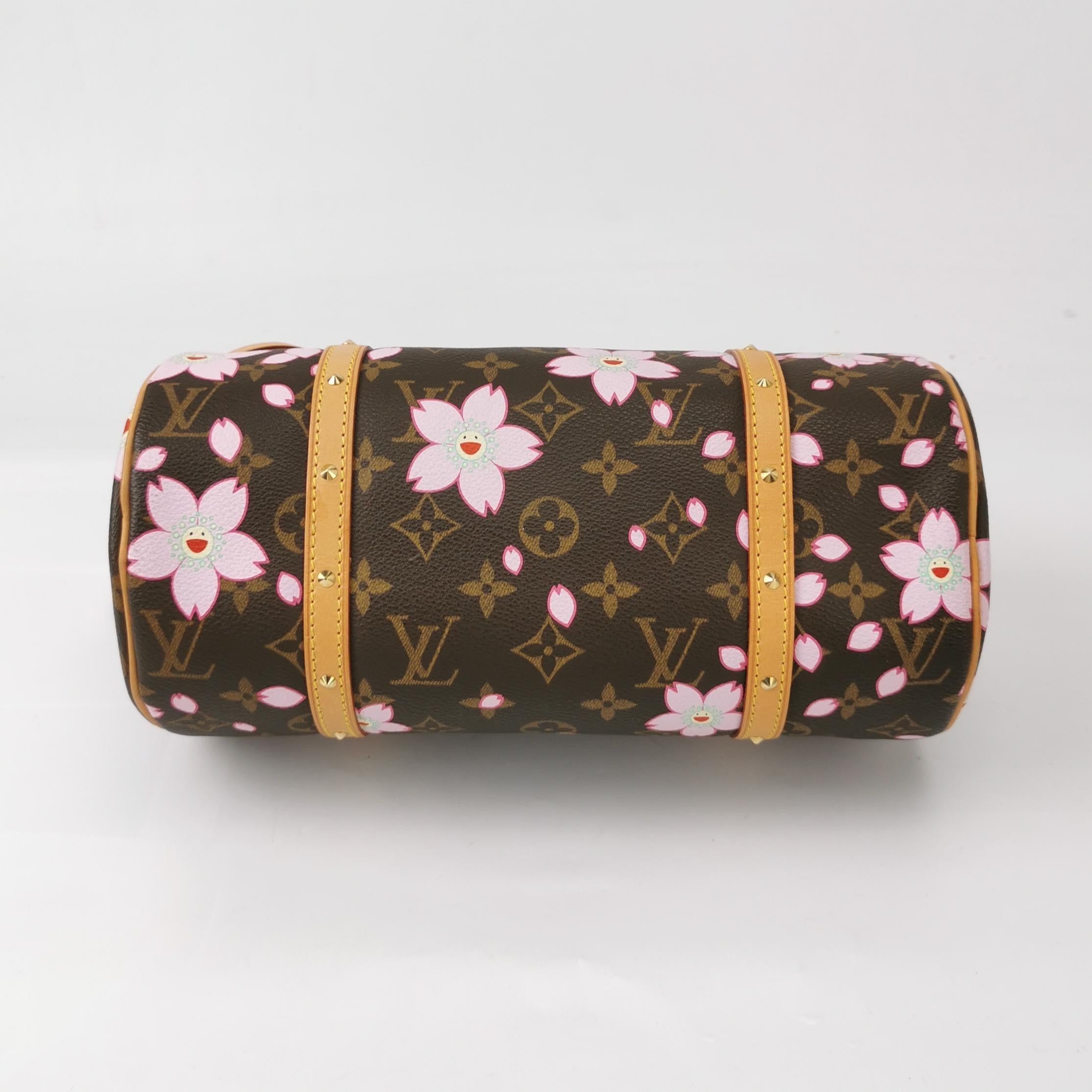 Brown Louis Vuitton x Takashi Murakami Papillon 28 Cherry Blossom Monogram