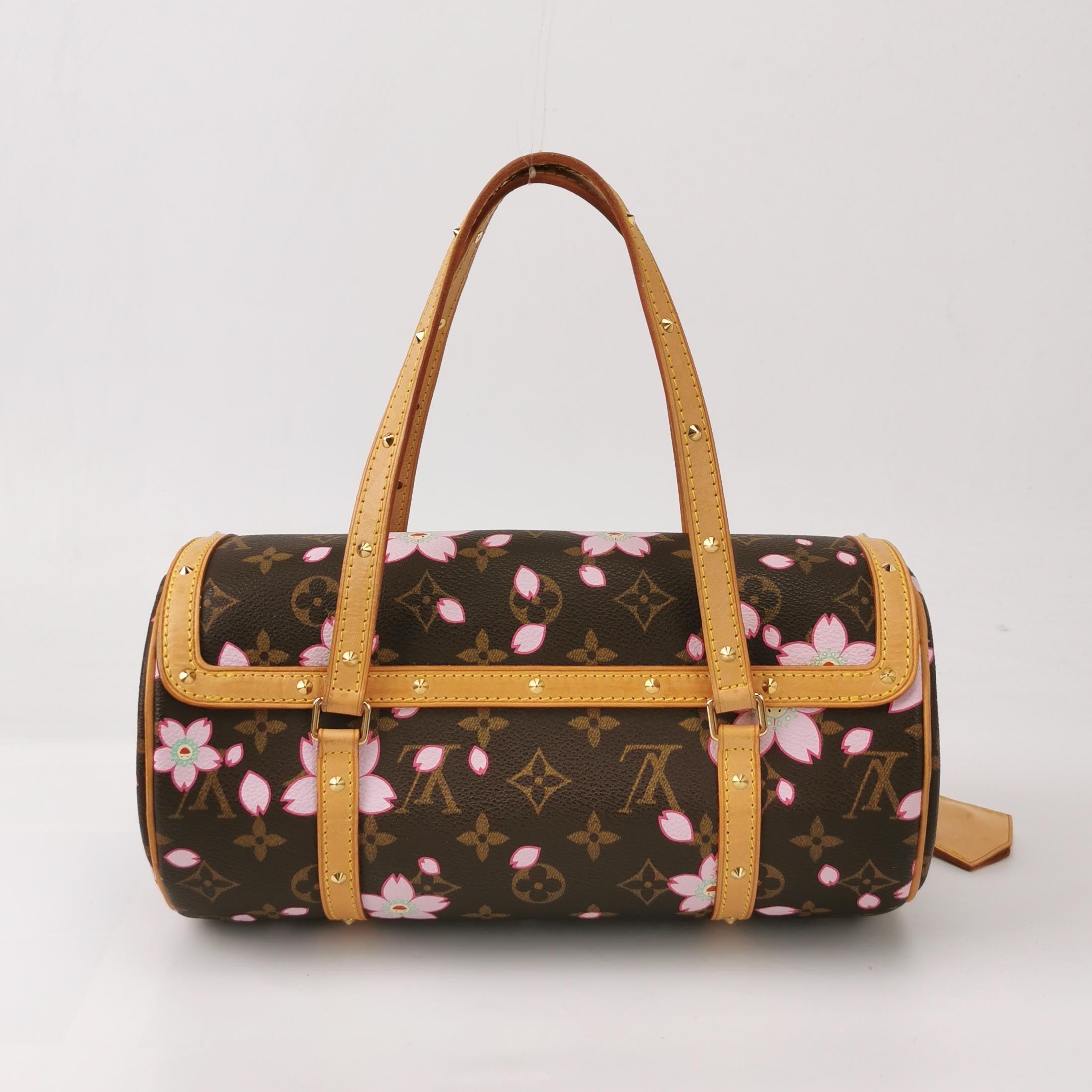 Louis Vuitton x Takashi Murakami Papillon 28 Cherry Blossom Monogram In Good Condition In AUBERVILLIERS, FR
