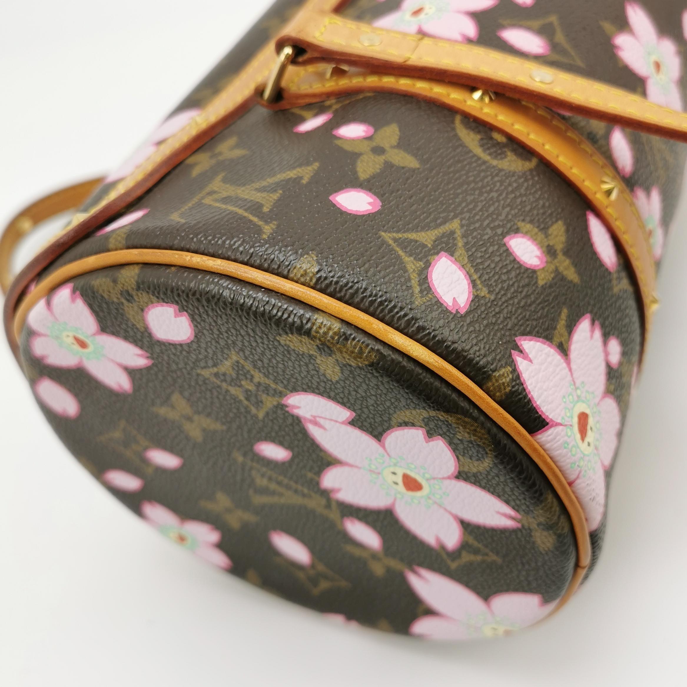 Louis Vuitton x Takashi Murakami Papillon 28 Cherry Blossom Monogram Handbag 5
