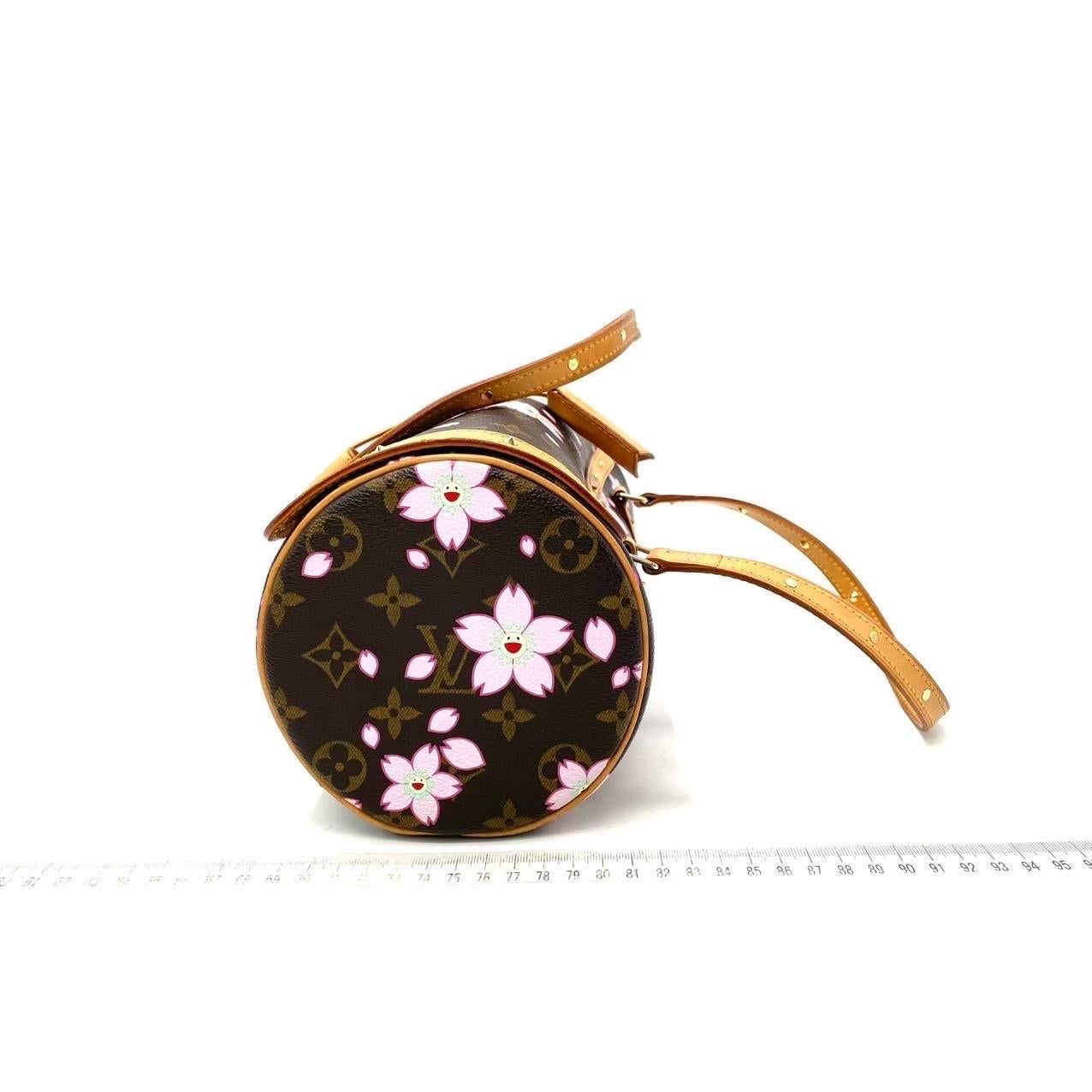 Louis Vuitton x Takashi Murakami Papillon 28 Cherry Blossom Monogram Handbag 6