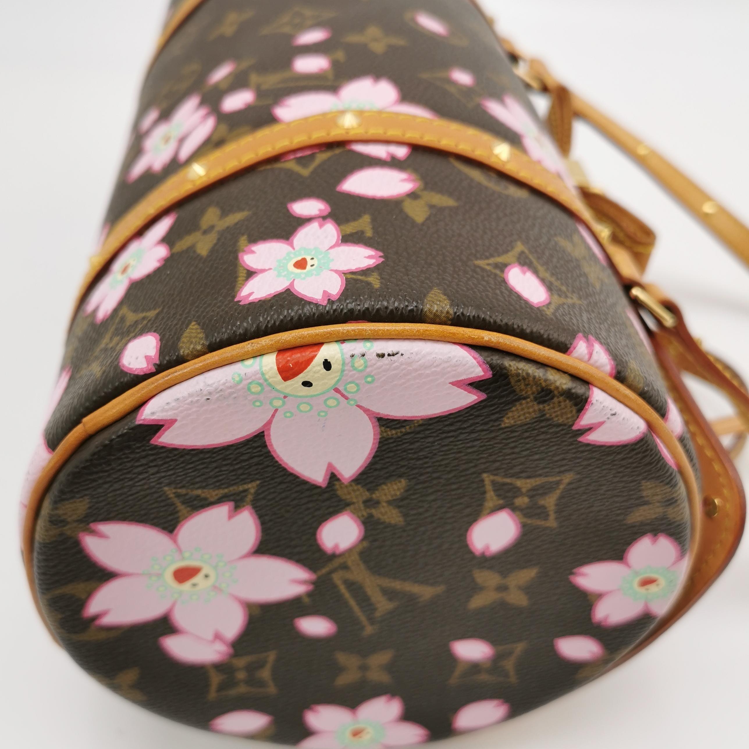 Louis Vuitton x Takashi Murakami Papillon 28 Cherry Blossom Monogram Handbag 7