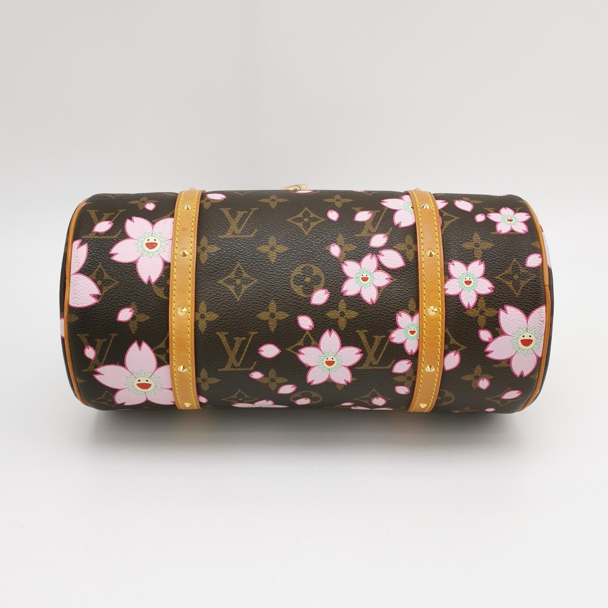 Women's Louis Vuitton x Takashi Murakami Papillon 28 Cherry Blossom Monogram Handbag