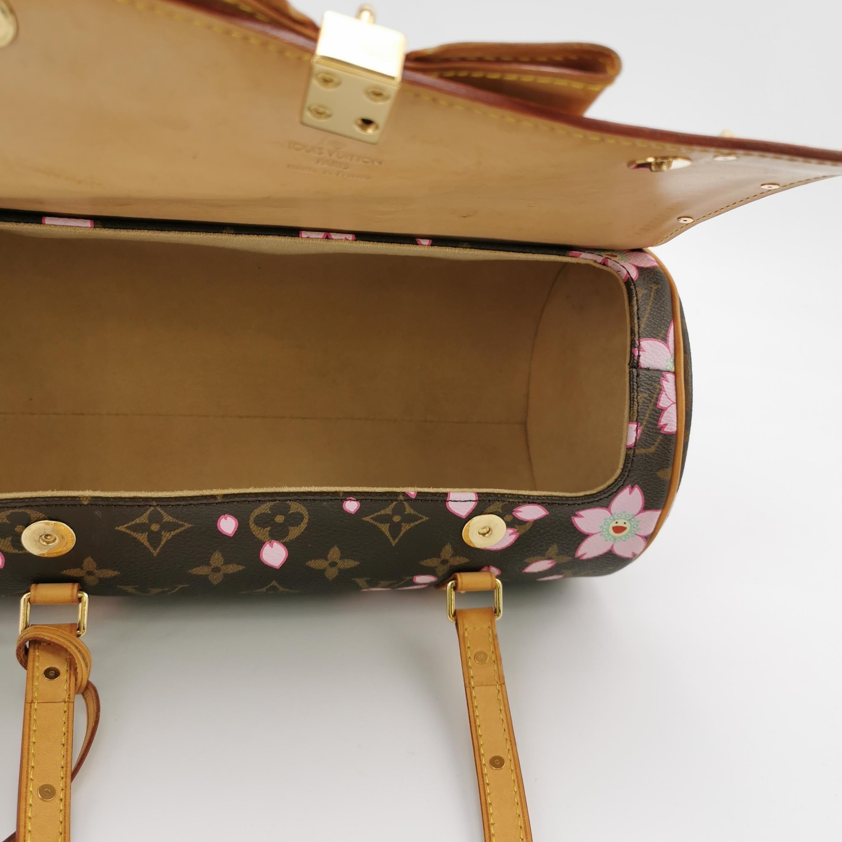 Louis Vuitton x Takashi Murakami Papillon 28 Cherry Blossom Monogram Handbag 3