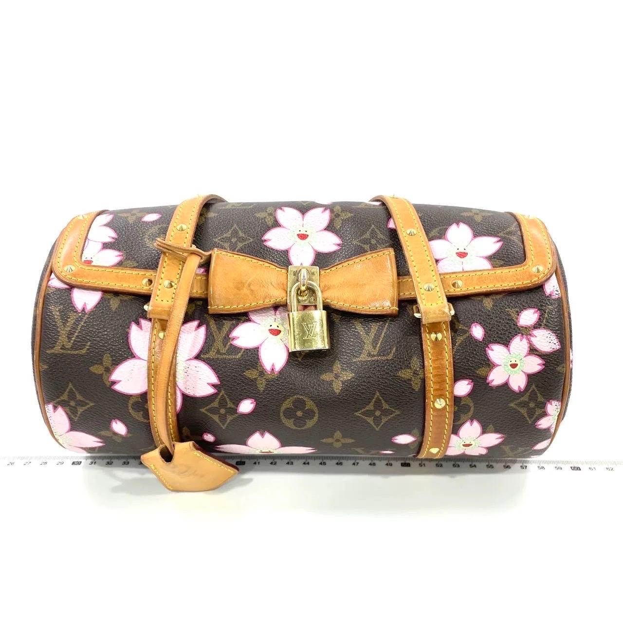 Louis Vuitton x Takashi Murakami Papillon 28 Cherry Blossom Monogram Handbag