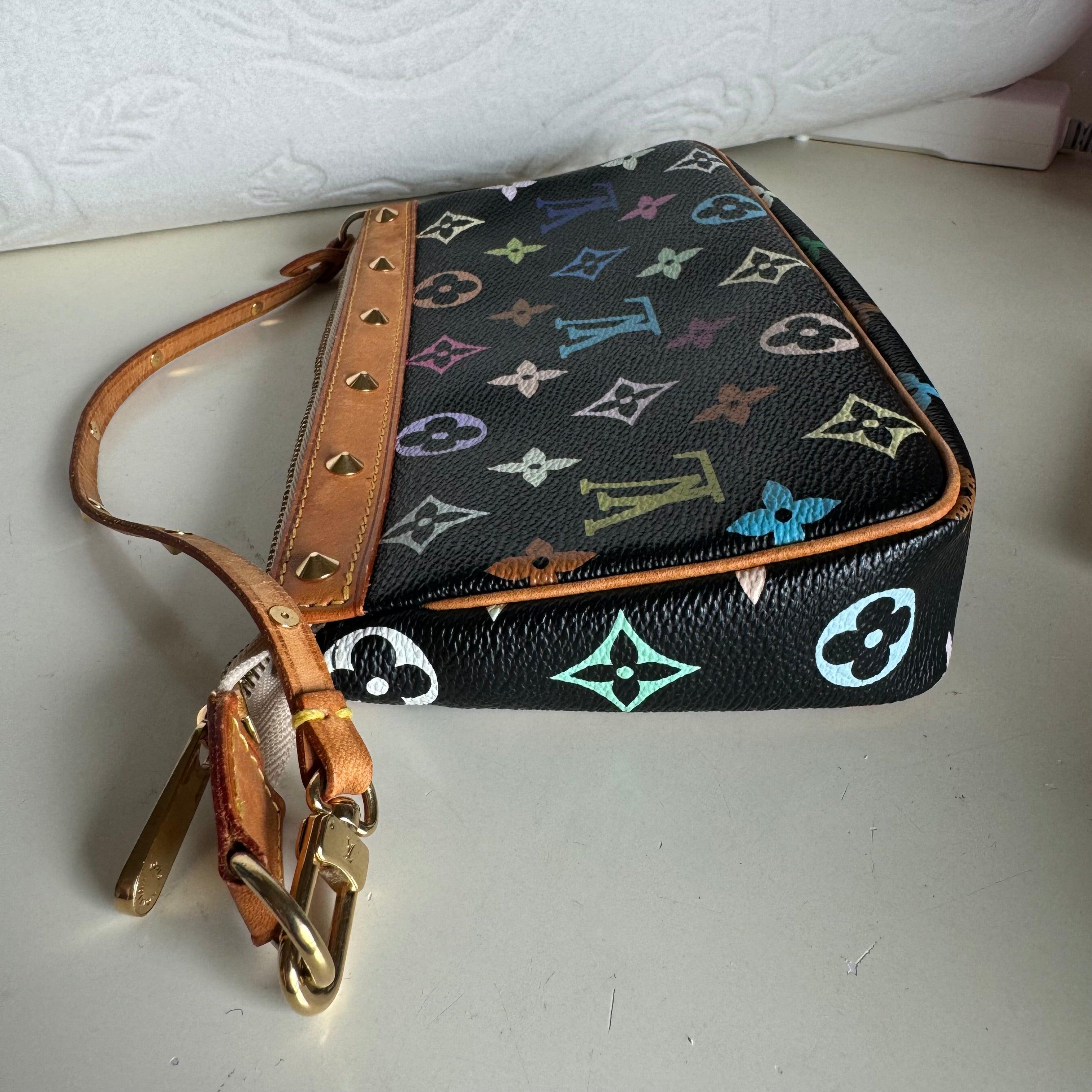Women's Louis Vuitton x Takashi Murakami Pochette Accessoire Black Multicolor