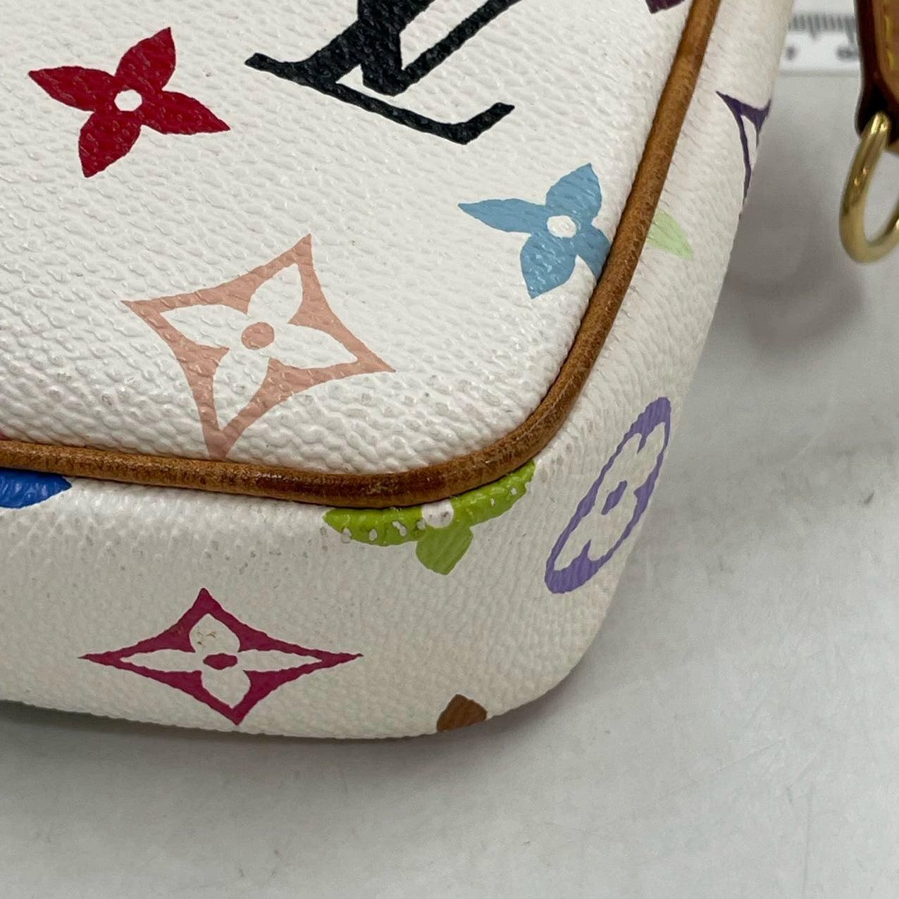 Louis Vuitton x Takashi Murakami Pochette Accessoire White Multicolor For Sale 6