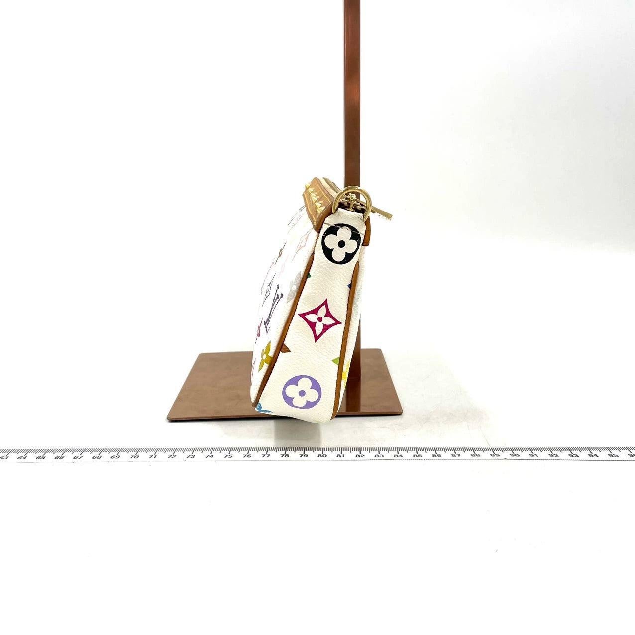 Louis Vuitton x Takashi Murakami Pochette Accessoire White Multicolor In Good Condition For Sale In AUBERVILLIERS, FR