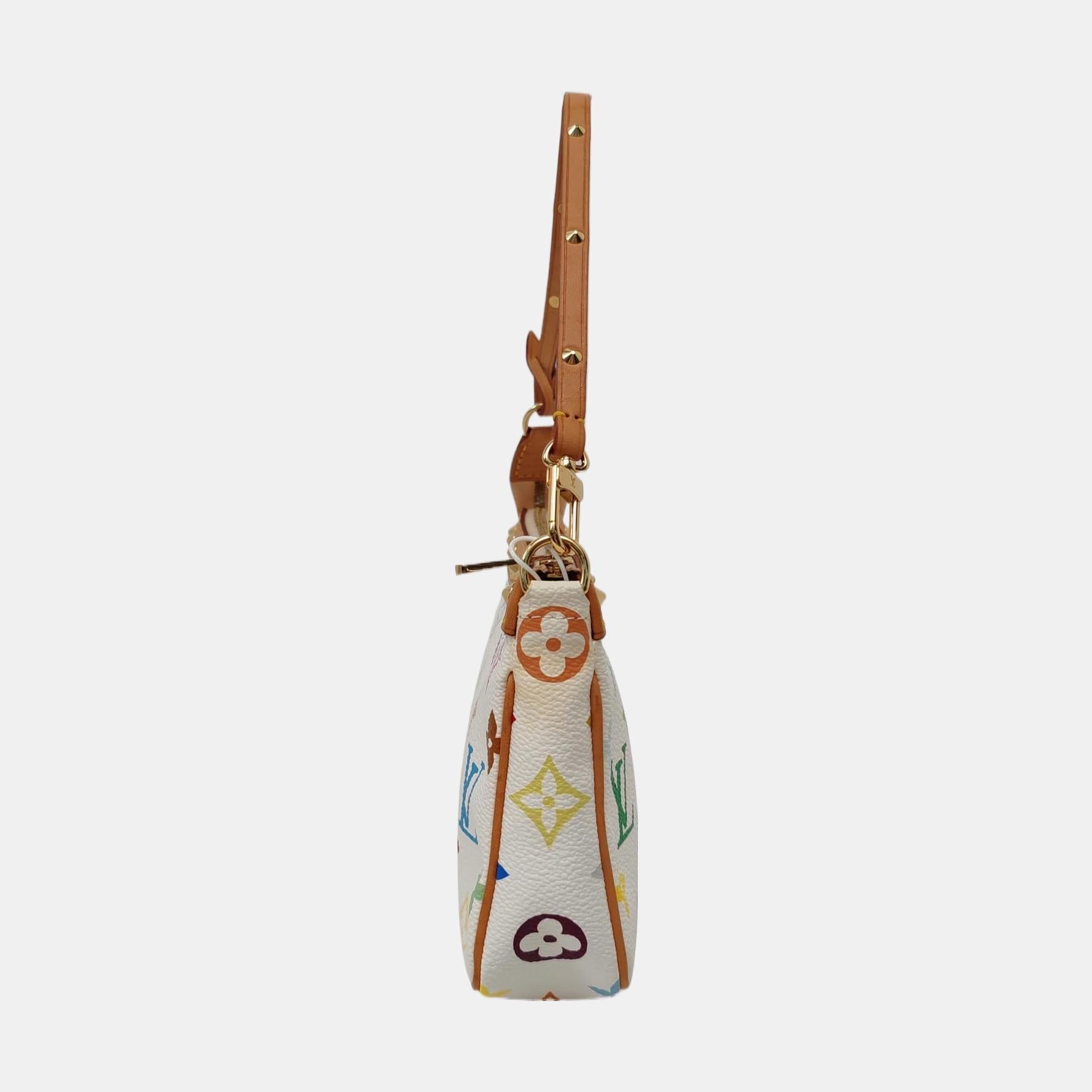 Louis Vuitton x Takashi Murakami Pochette Accessoire Bianco Multicolore In condizioni buone in vendita a AUBERVILLIERS, FR