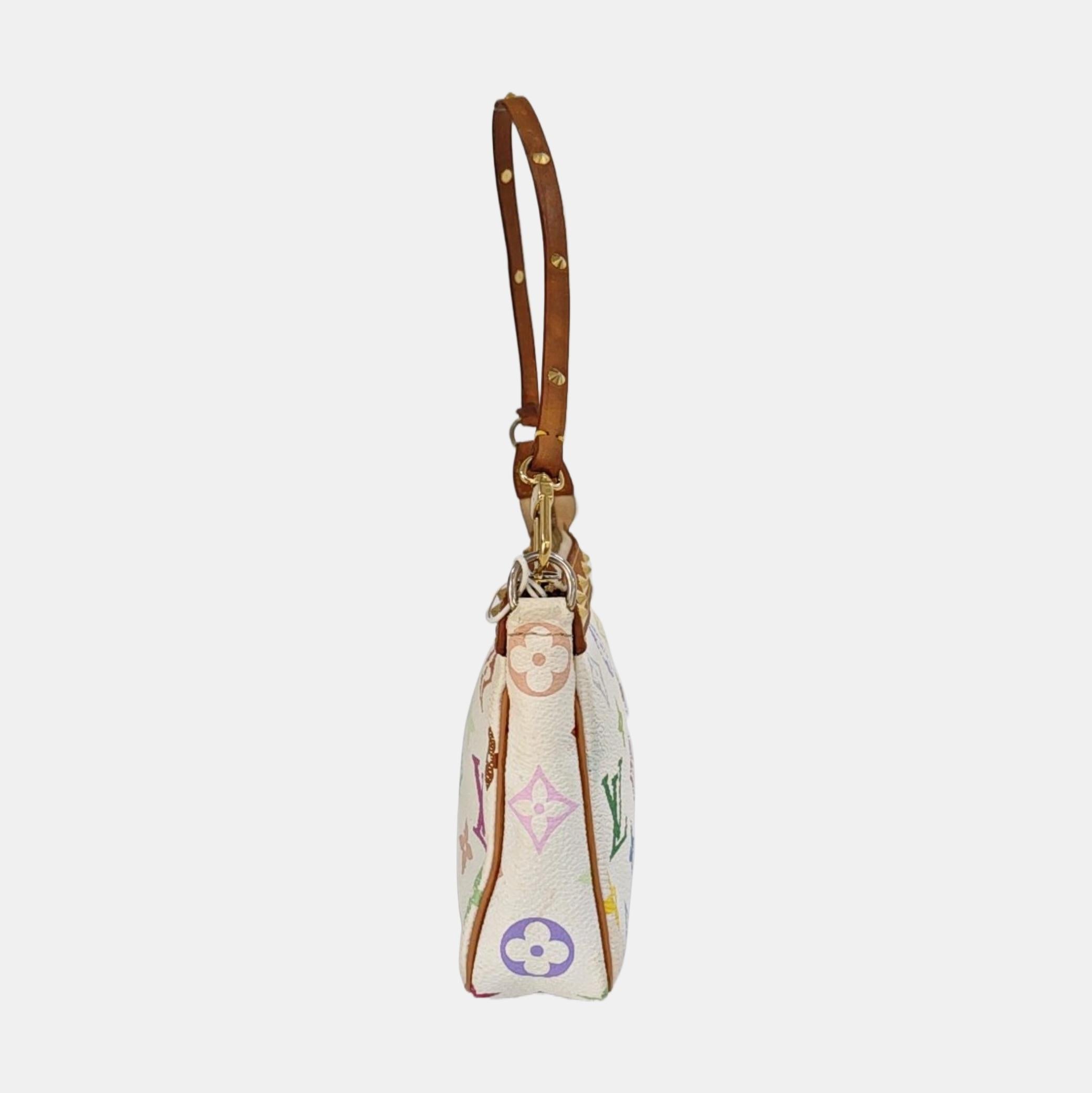 Donna Louis Vuitton x Takashi Murakami Pochette Accessoire Bianco Multicolore in vendita