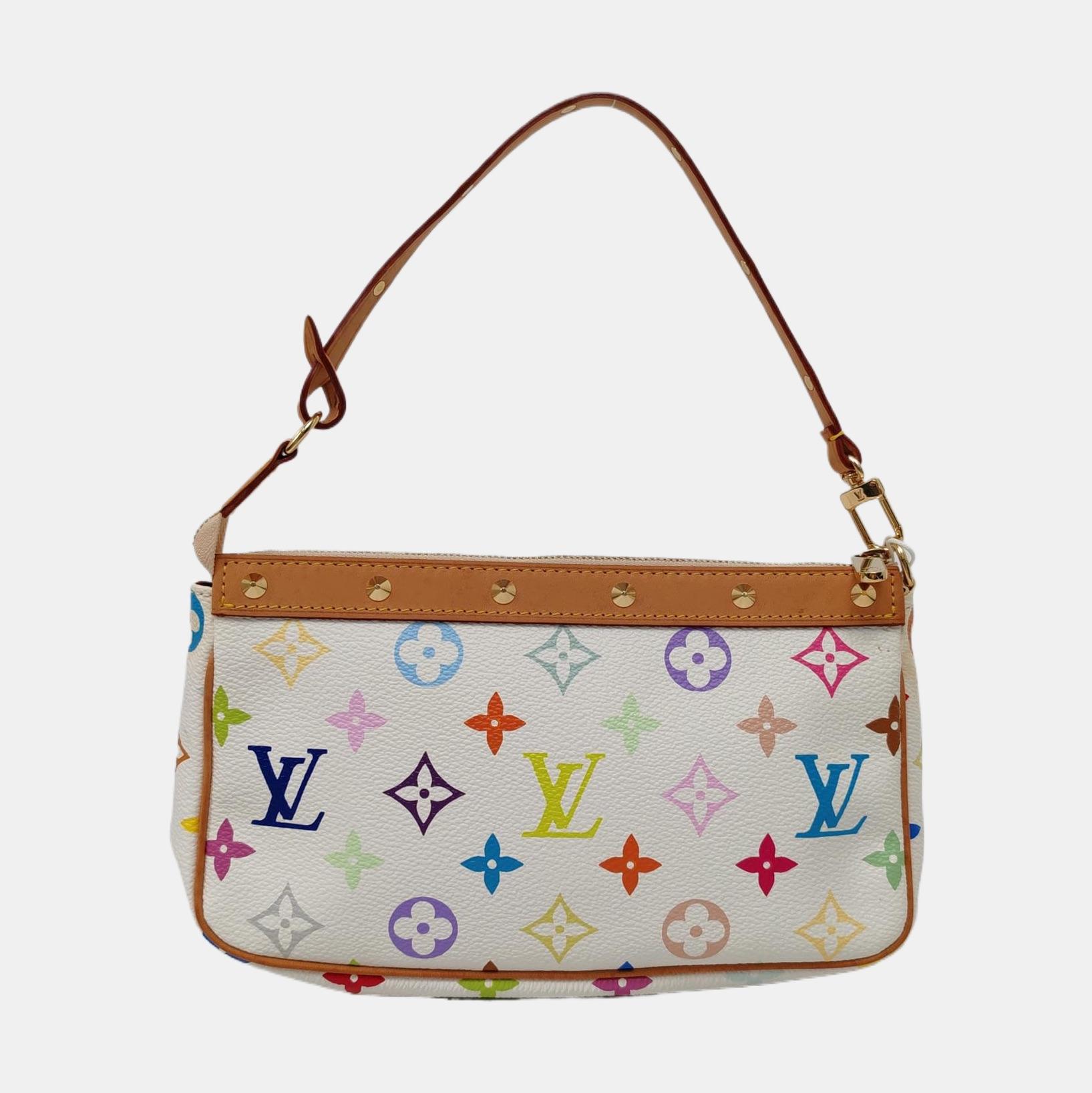 Donna Louis Vuitton x Takashi Murakami Pochette Accessoire Bianco Multicolore in vendita