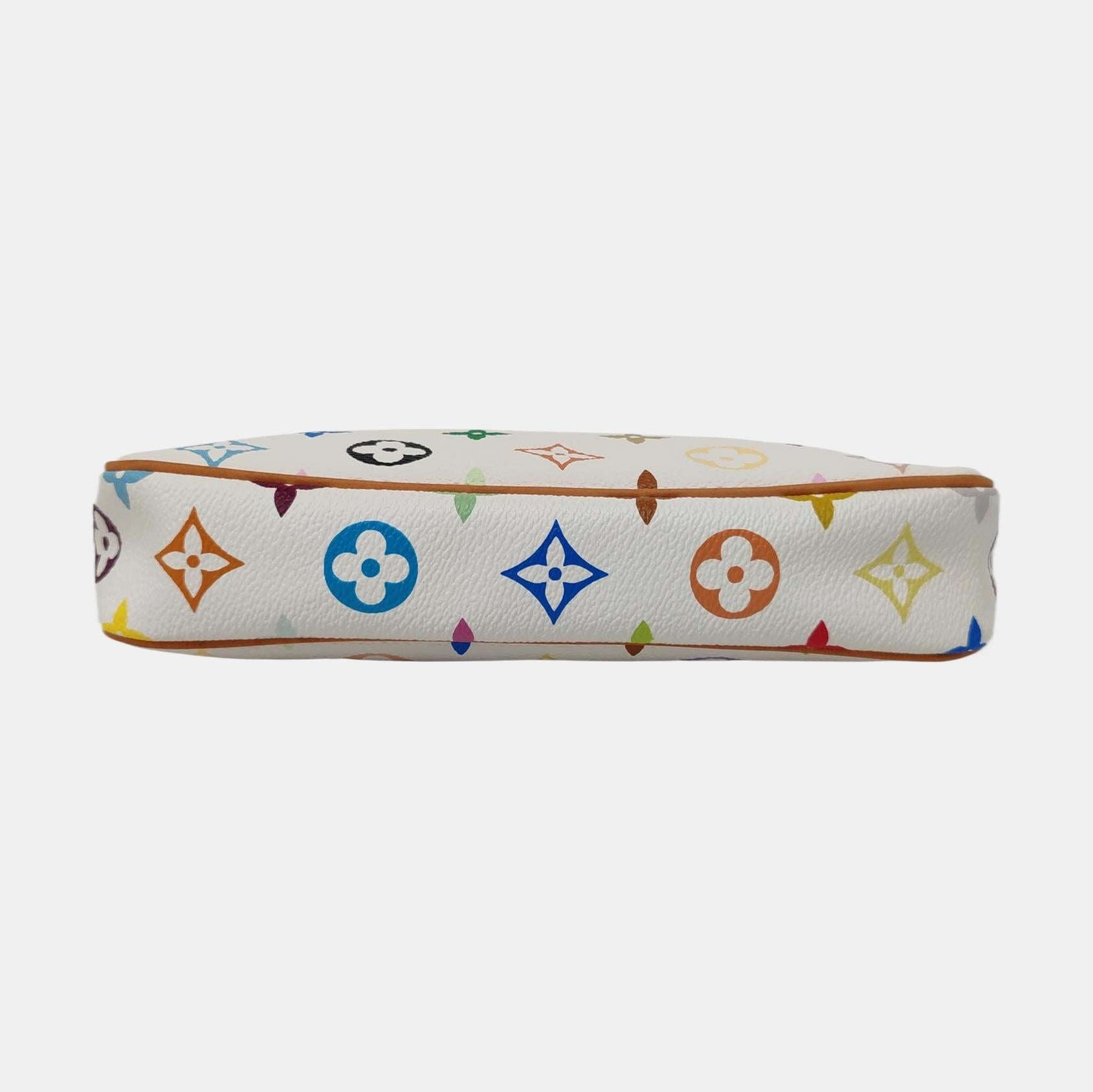 Louis Vuitton x Takashi Murakami Pochette Accessoire Bianco Multicolore in vendita 1
