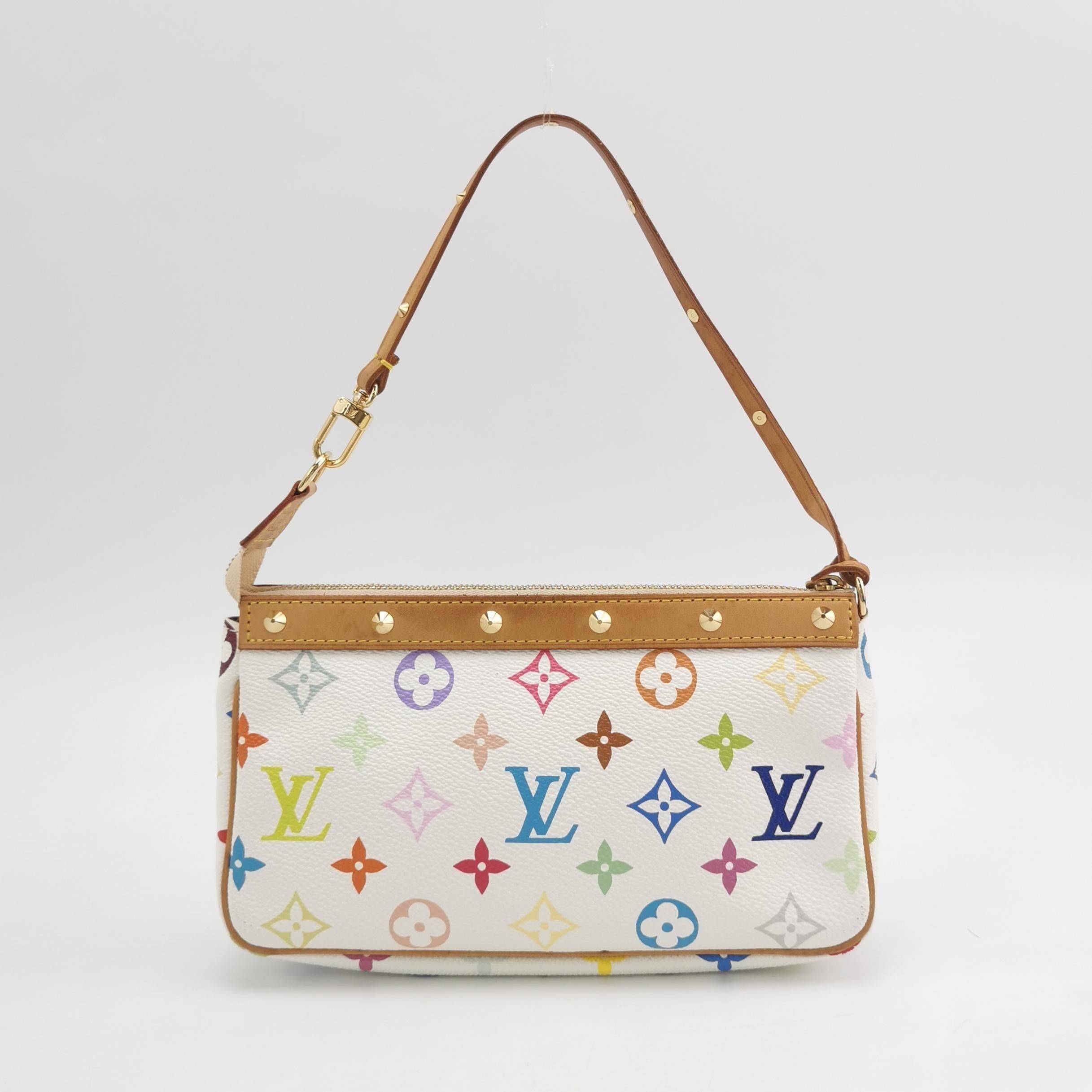 Louis Vuitton x Takashi Murakami Pochette Accessoire White Multicolor 2