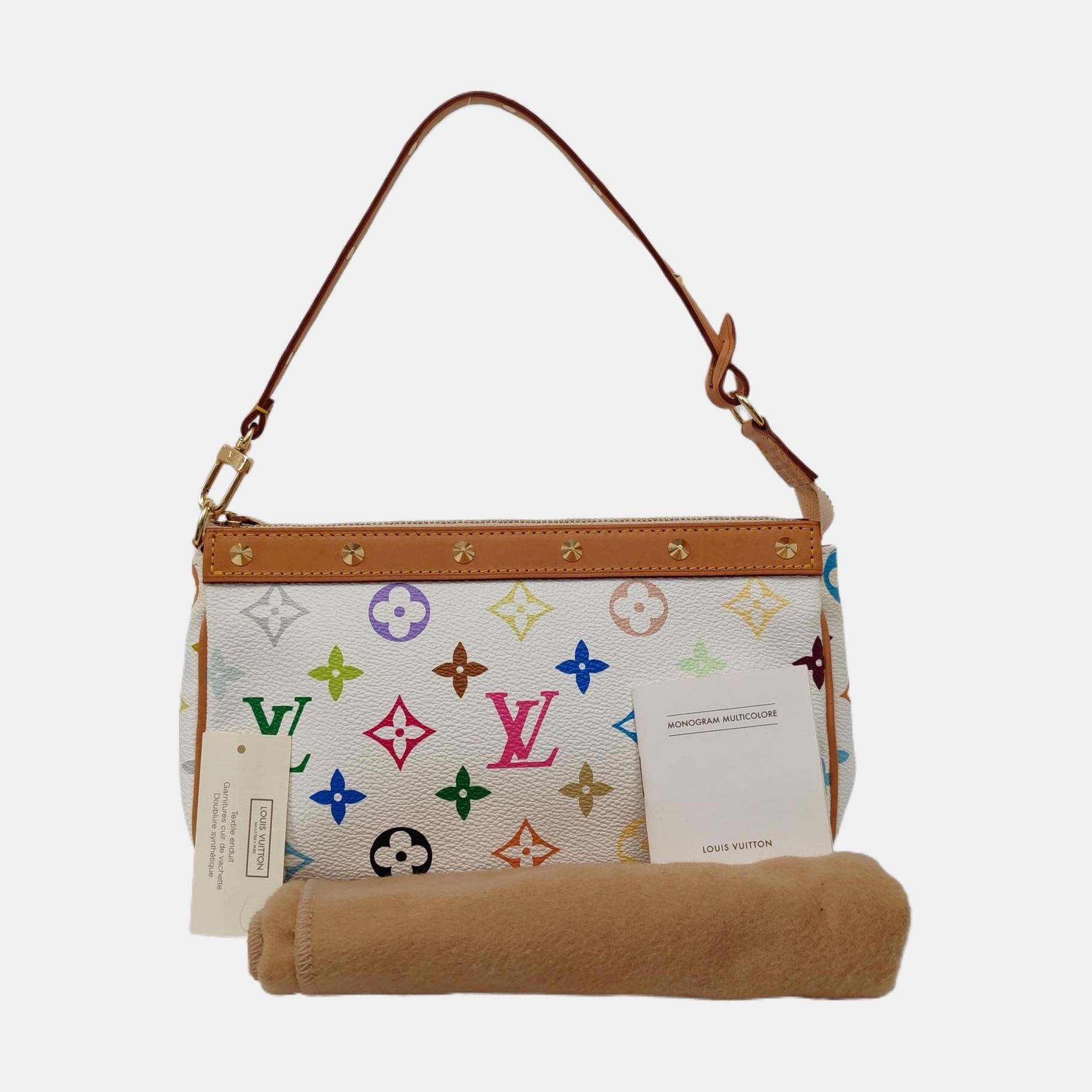 Louis Vuitton x Takashi Murakami Pochette Accessoire Bianco Multicolore in vendita 3