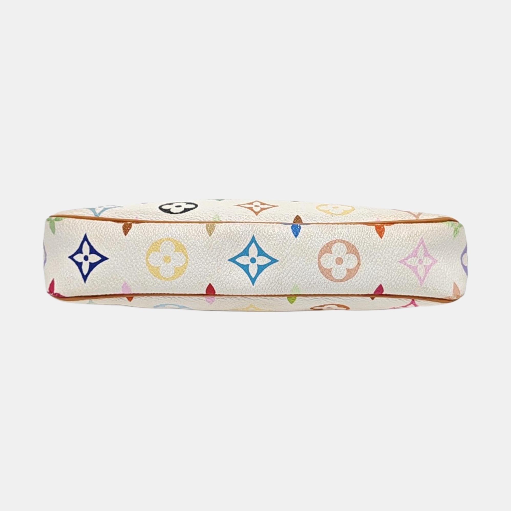Louis Vuitton x Takashi Murakami Pochette Accessoire Bianco Multicolore in vendita 4