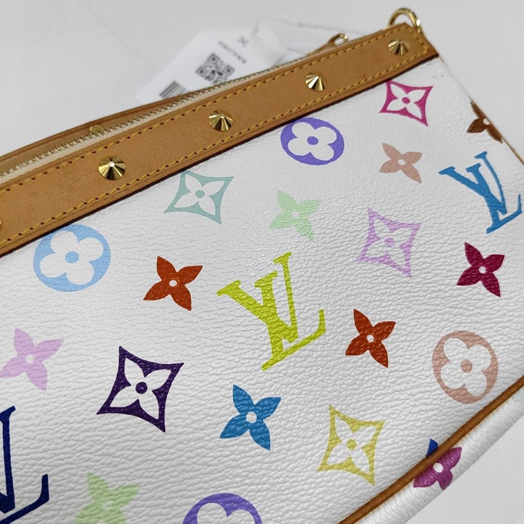 Louis Vuitton x Takashi Murakami Pochette Accessoire Bianco Multicolore in vendita 4