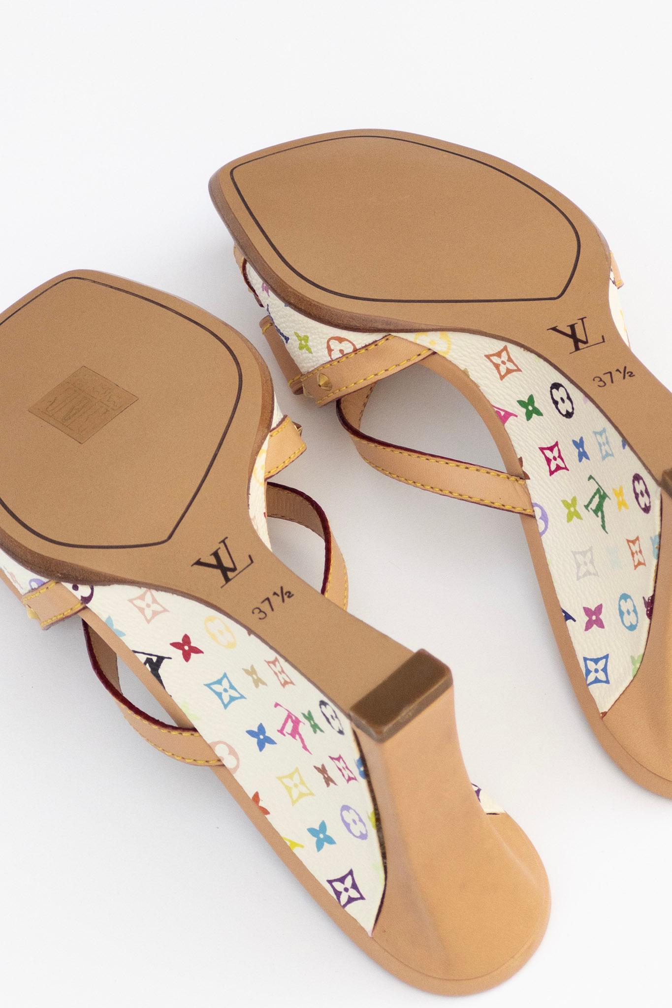 Louis Vuitton x Takashi Murakami SELTENe Keilschuhe mit Absatz mit Absatz Gr. 37,5 für Damen oder Herren