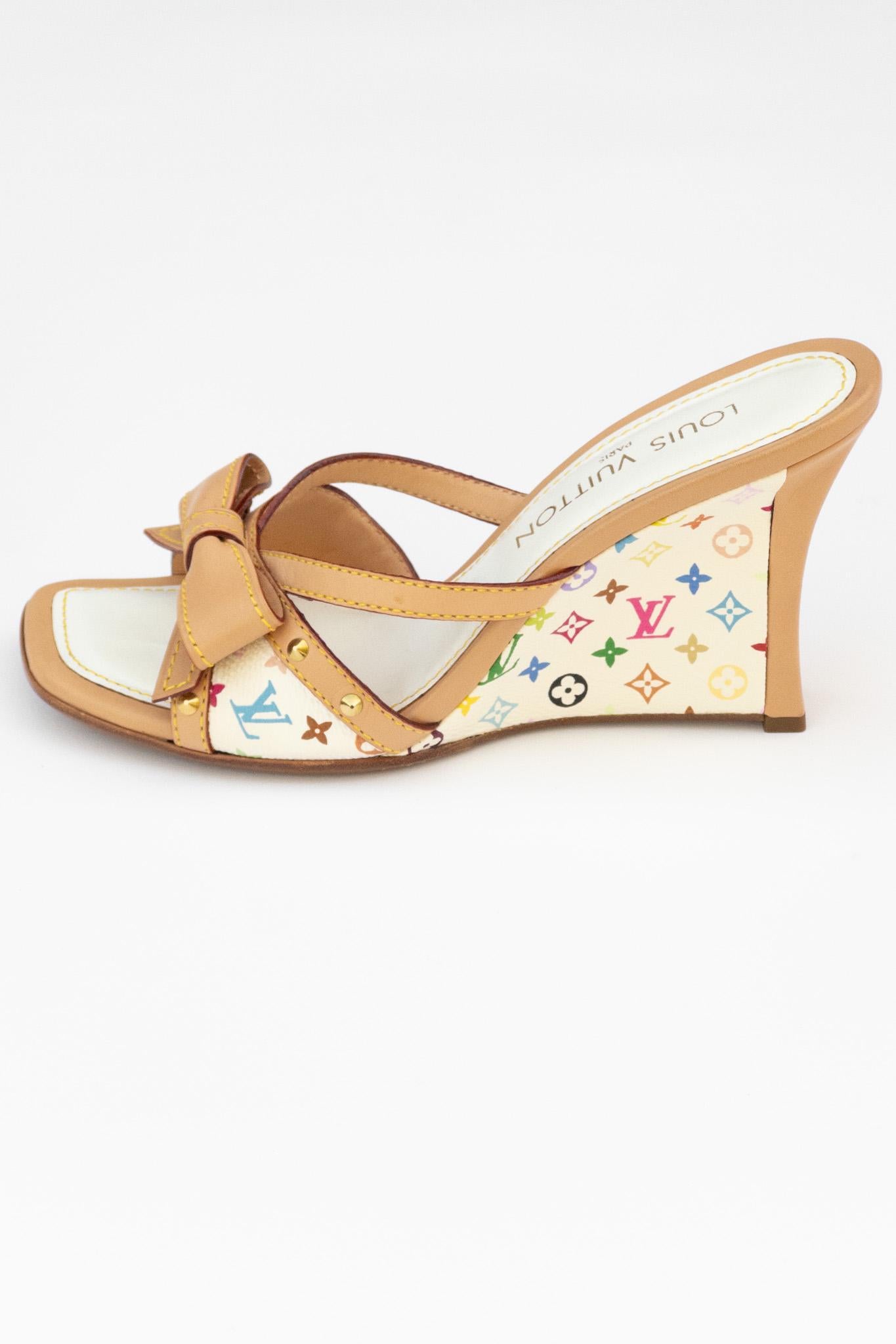 Louis Vuitton x Takashi Murakami SELTENe Keilschuhe mit Absatz mit Absatz Gr. 37,5 3