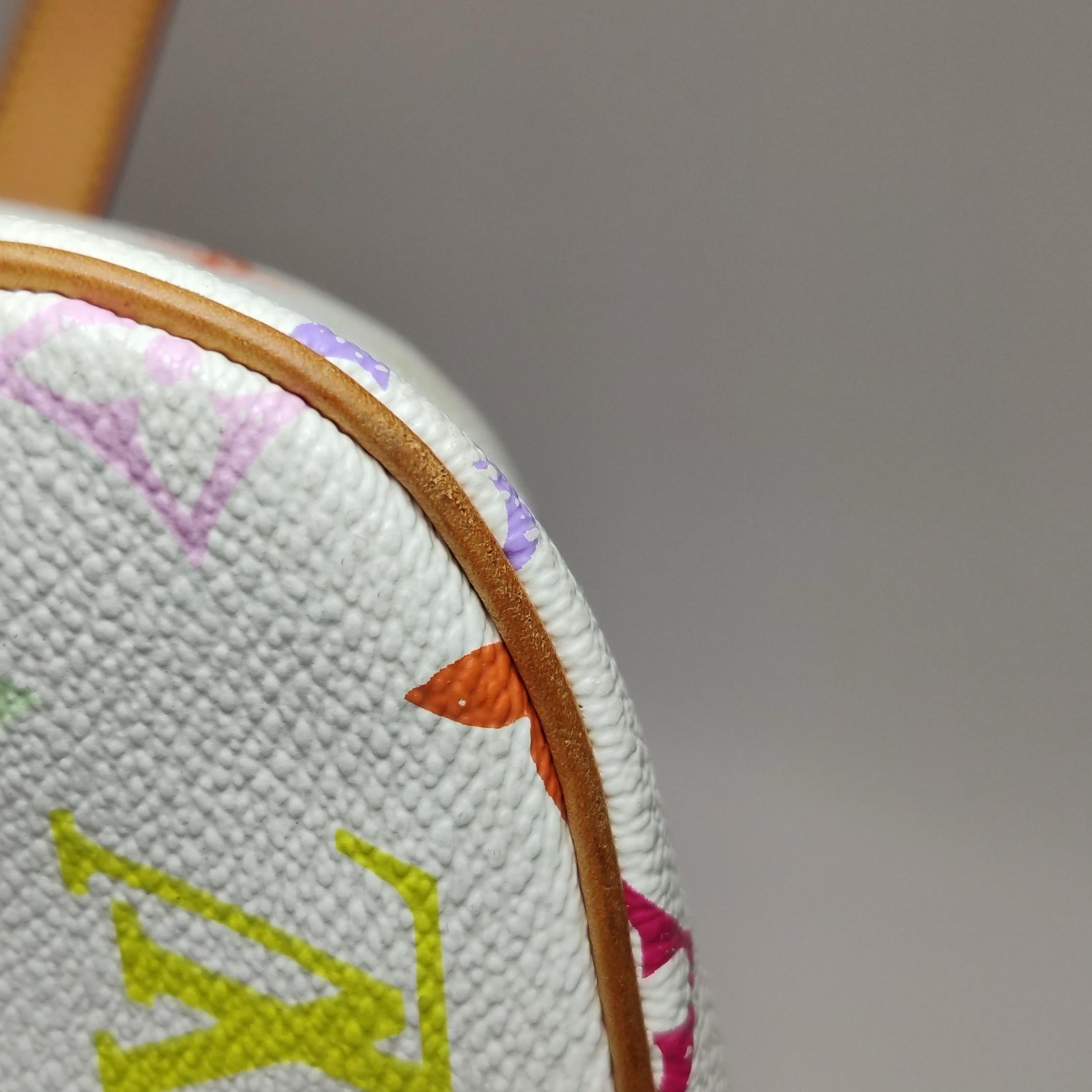 Louis Vuitton x Takashi Murakami Bolso Crossbody Mensajero Sologne Blanco Multicolor 9