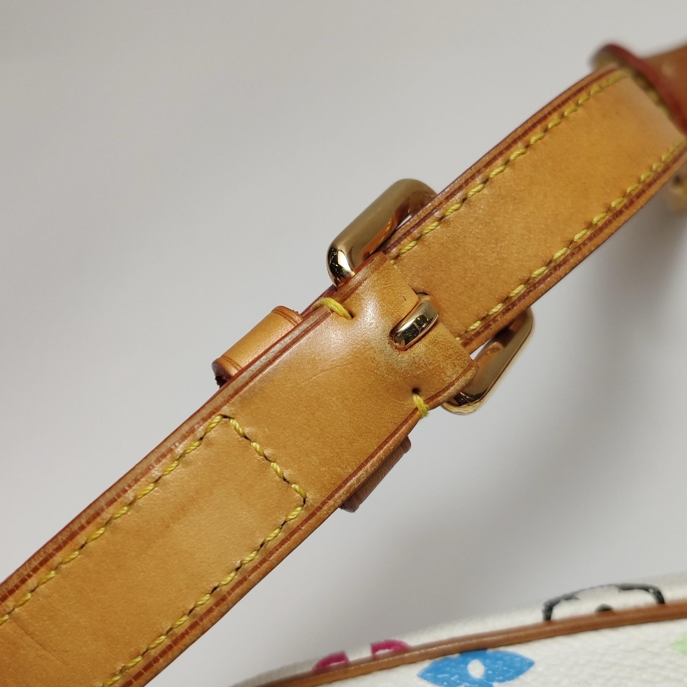 Louis Vuitton x Takashi Murakami Bolso Crossbody Mensajero Sologne Blanco Multicolor 14