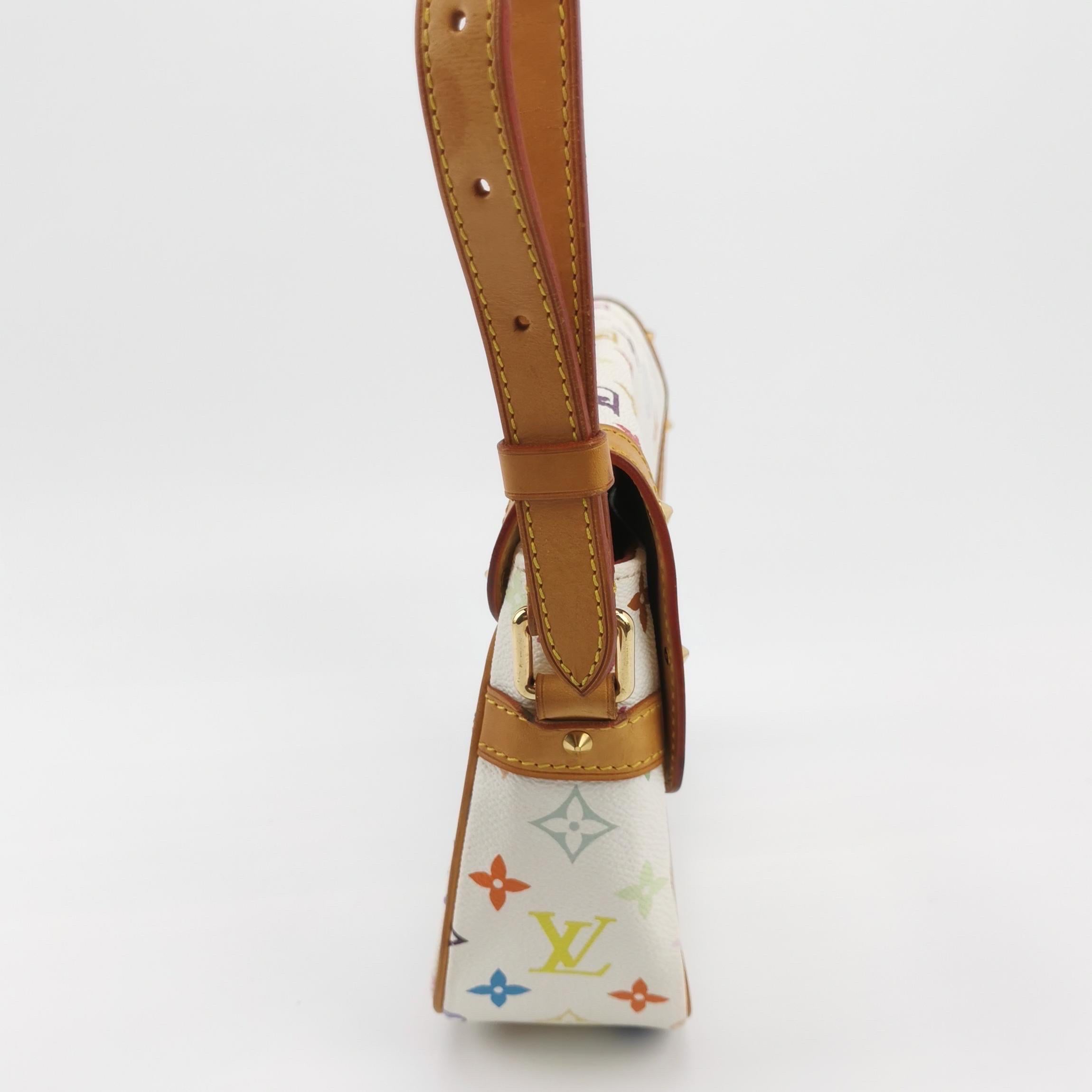 Louis Vuitton x Takashi Murakami Bolso Crossbody Mensajero Sologne Blanco Multicolor 1