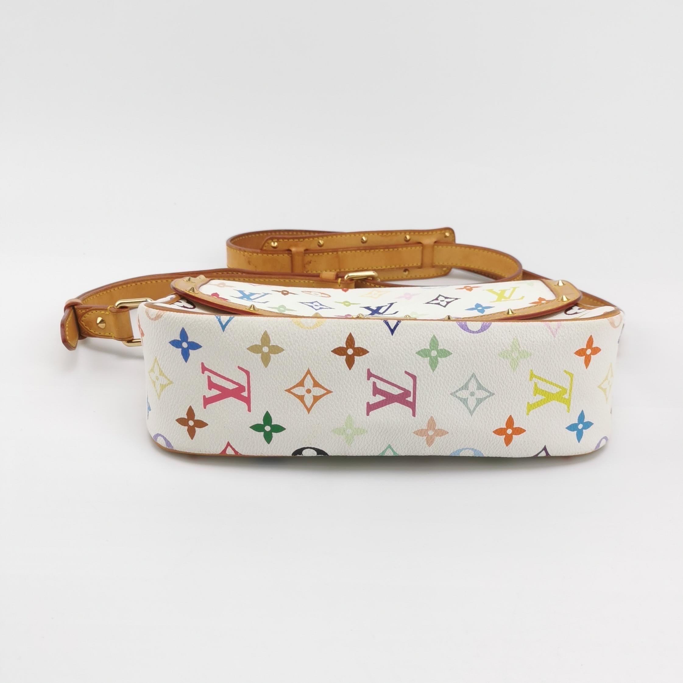 Louis Vuitton x Takashi Murakami Bolso Crossbody Mensajero Sologne Blanco Multicolor 2