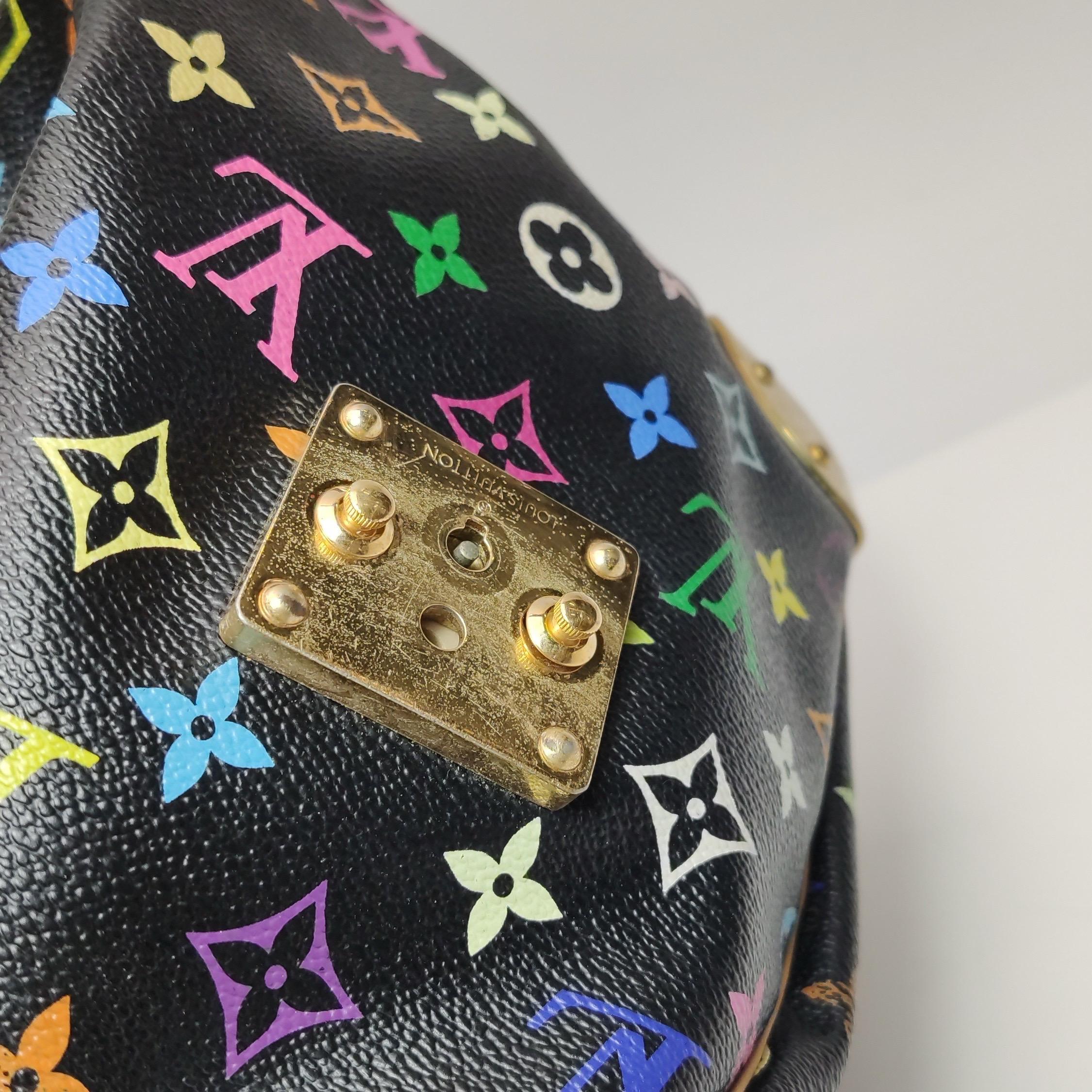 Louis Vuitton x Takashi Murakami Speedy 30 Lock Black Multicolor en vente 5