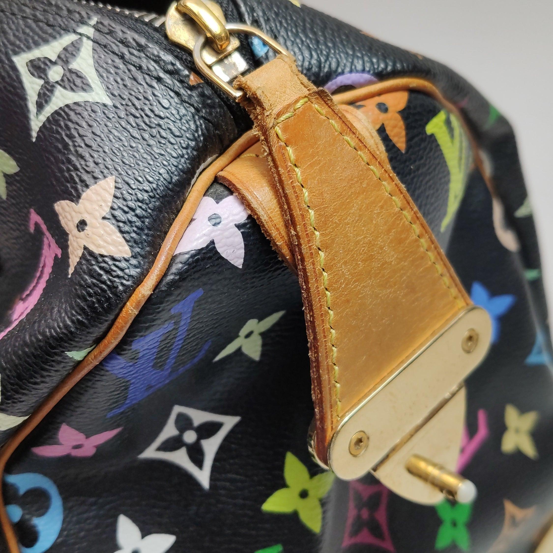 Louis Vuitton x Takashi Murakami Speedy 30 Lock Black Multicolor 9